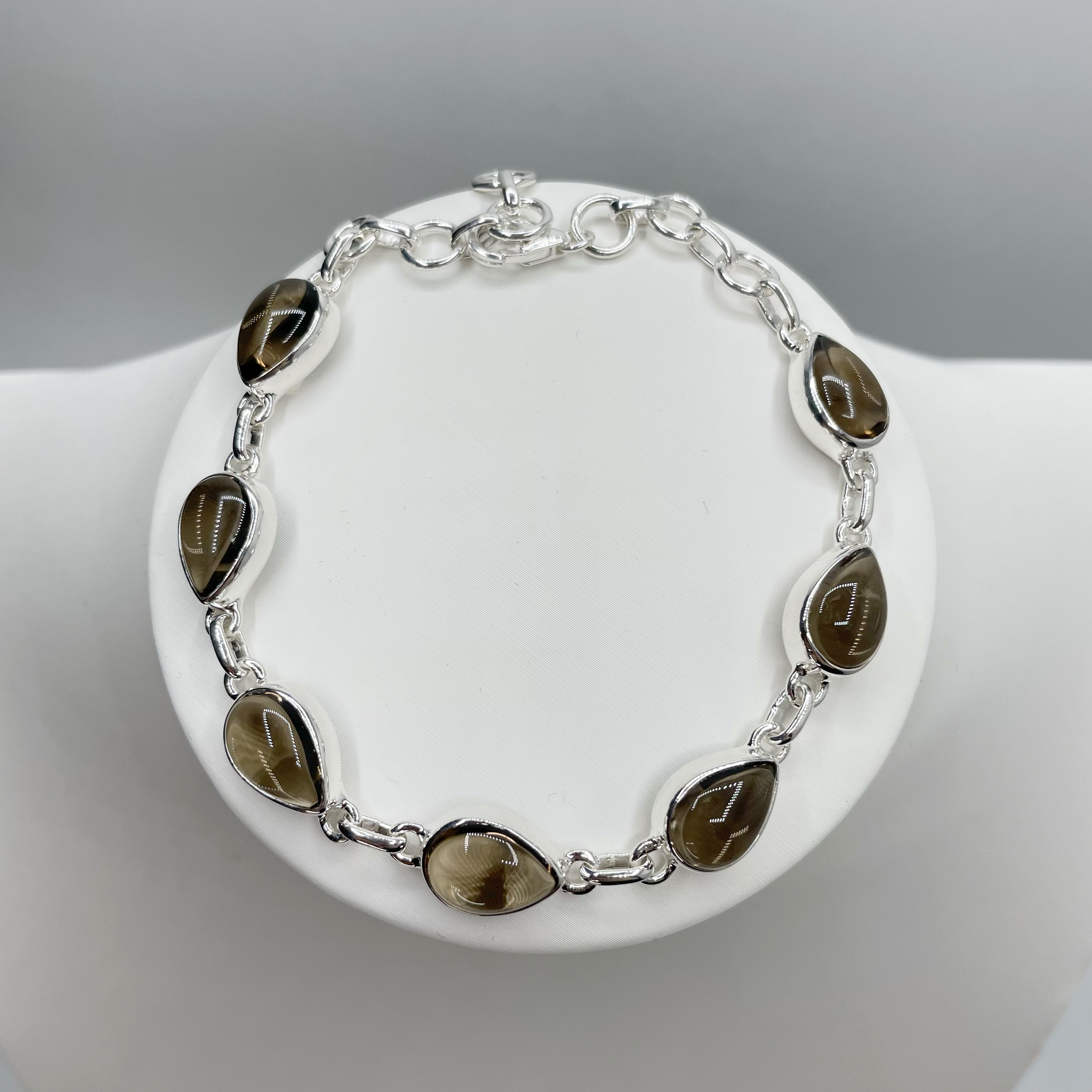 Bracciale Quarzo Fumè a Goccia- Argento 925