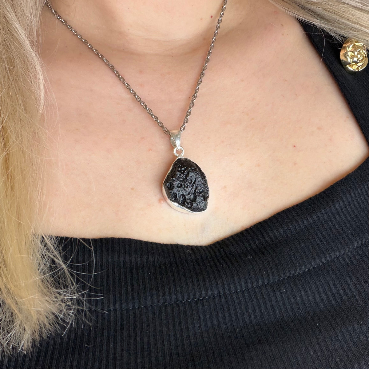 Ciondolo Tektite e Argento 925