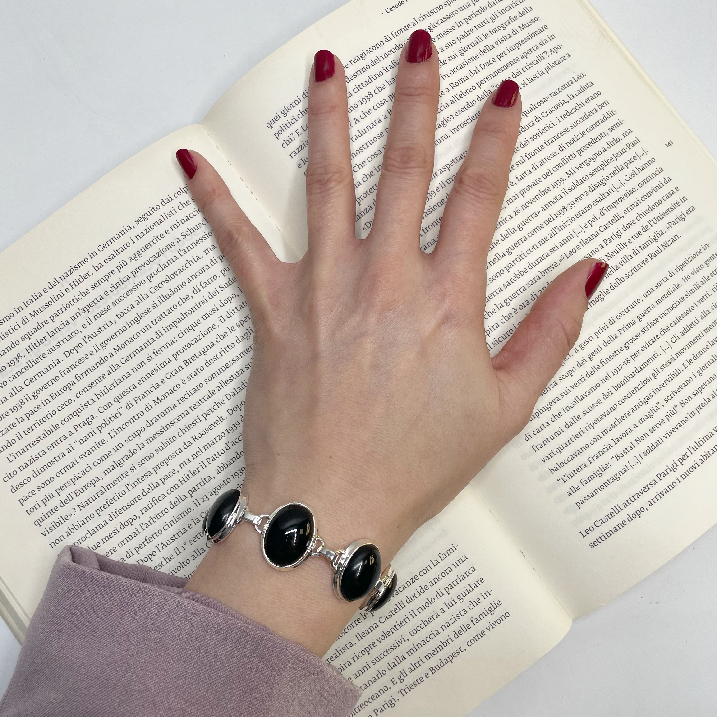 Bracciale Onice Ovale - Argento 925