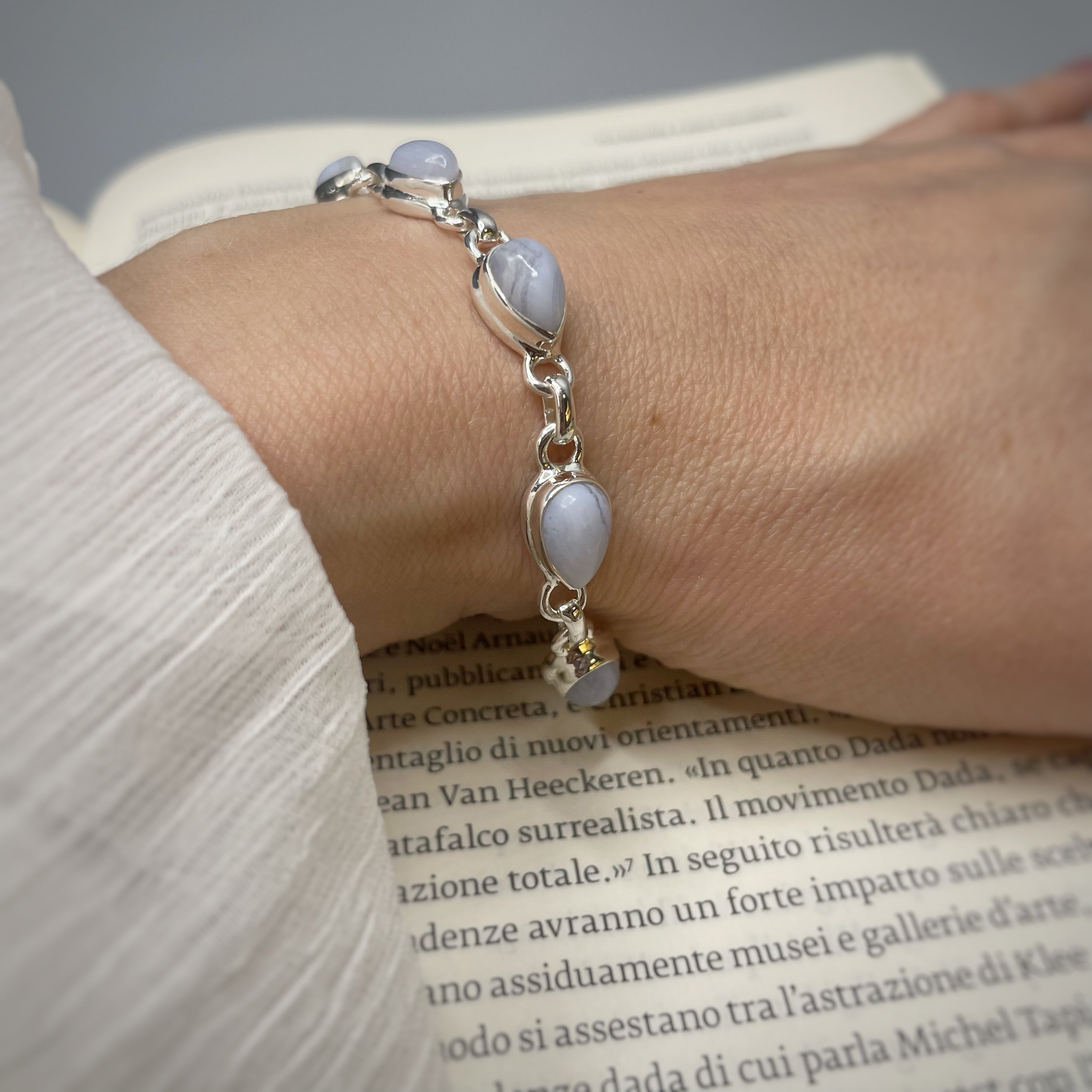Bracciale Calcedonio e Argento 925