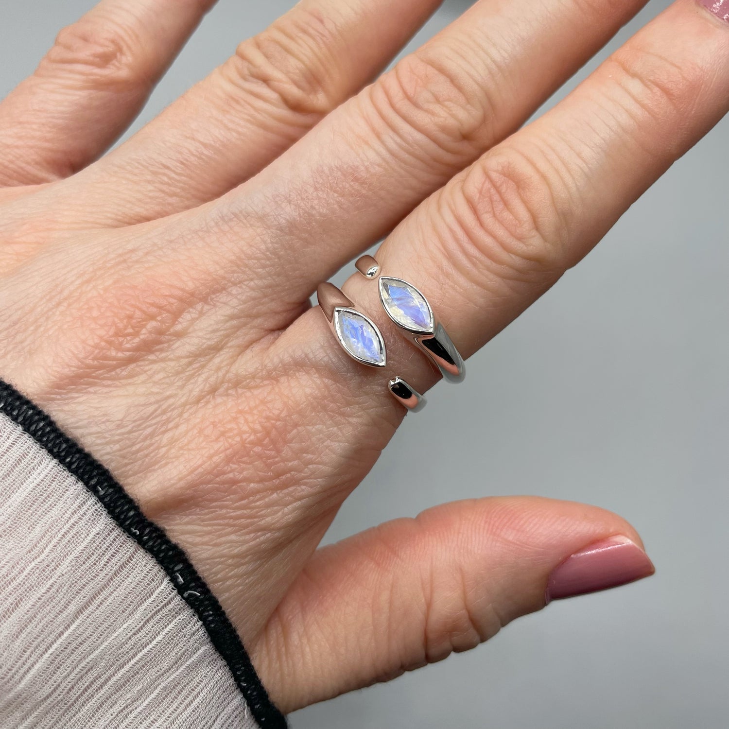 Anello Labradorite Bianca - Argento 925