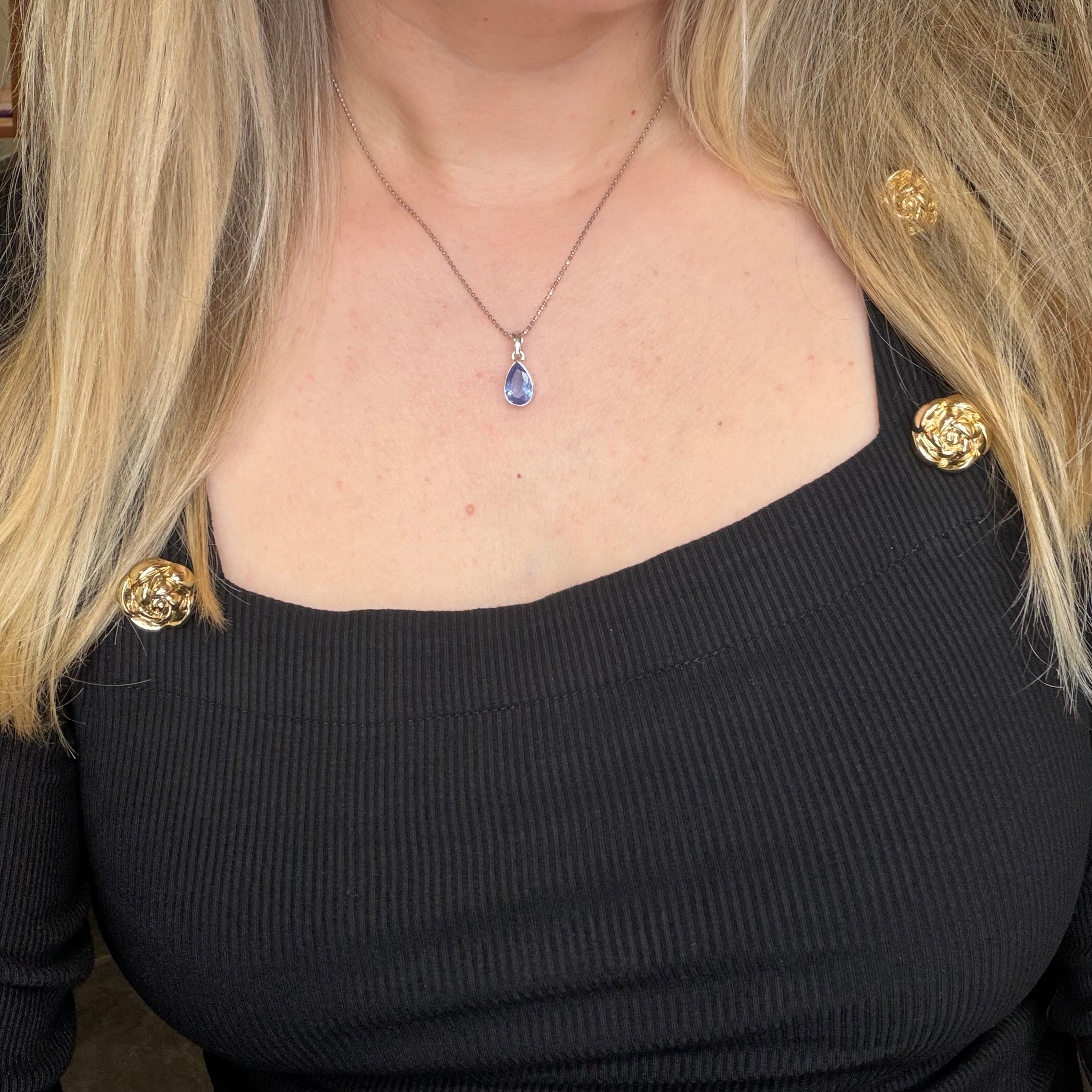 Ciondolo Tanzanite Argento 925 - a Goccia
