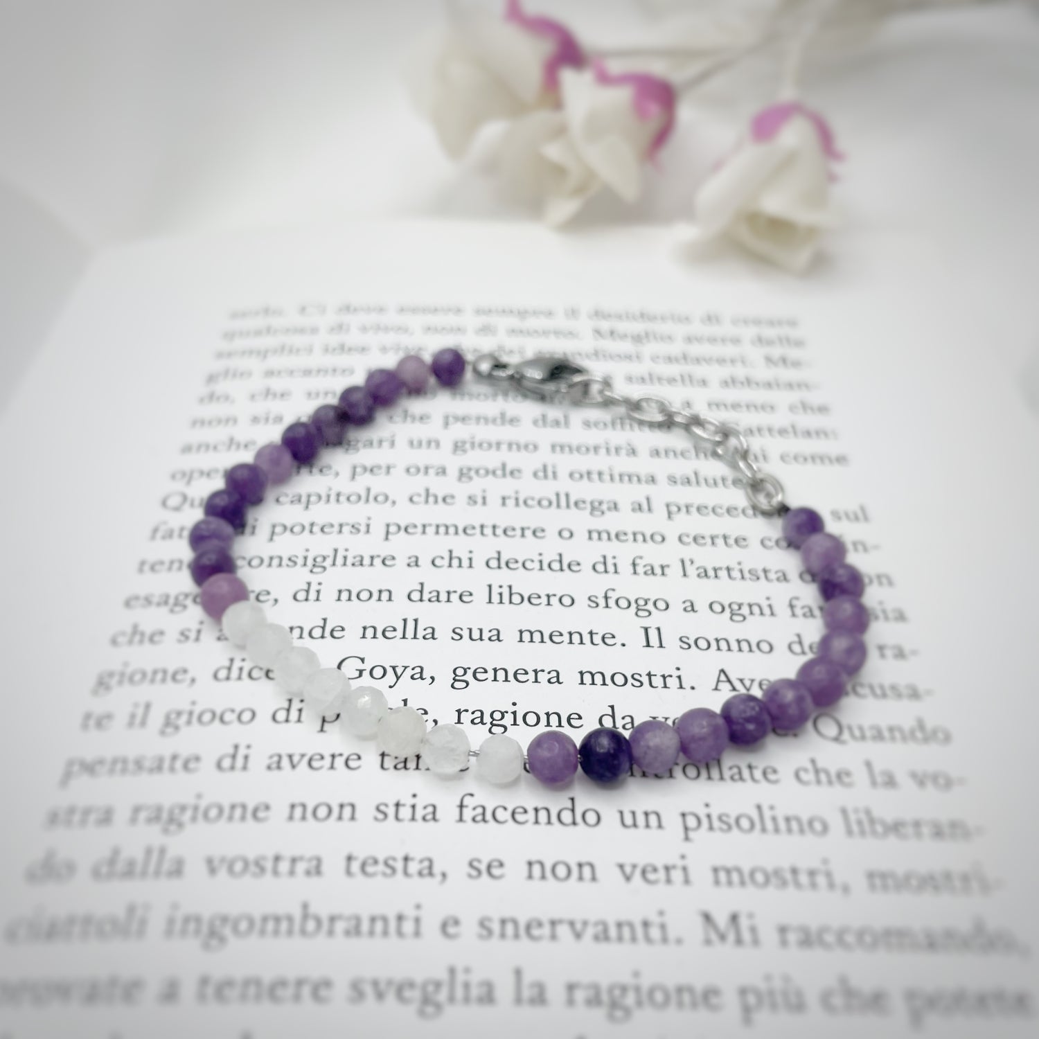 Bracciale Celebrity - Lepidolite e Labradorite Bianca