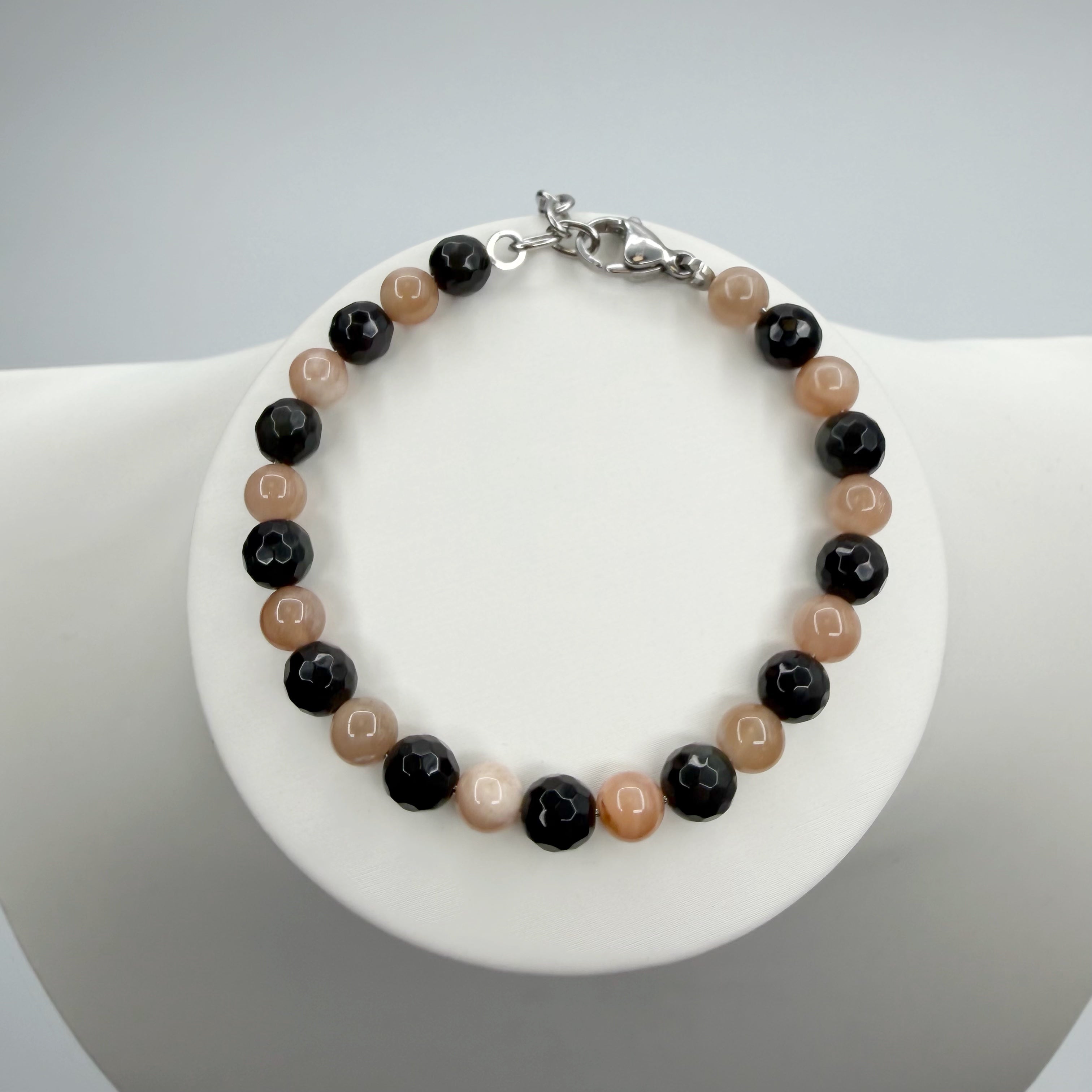 Bracciale "Chiudi col Passato" - Ossidiana e Pietra di Luna - LIMITED EDITION
