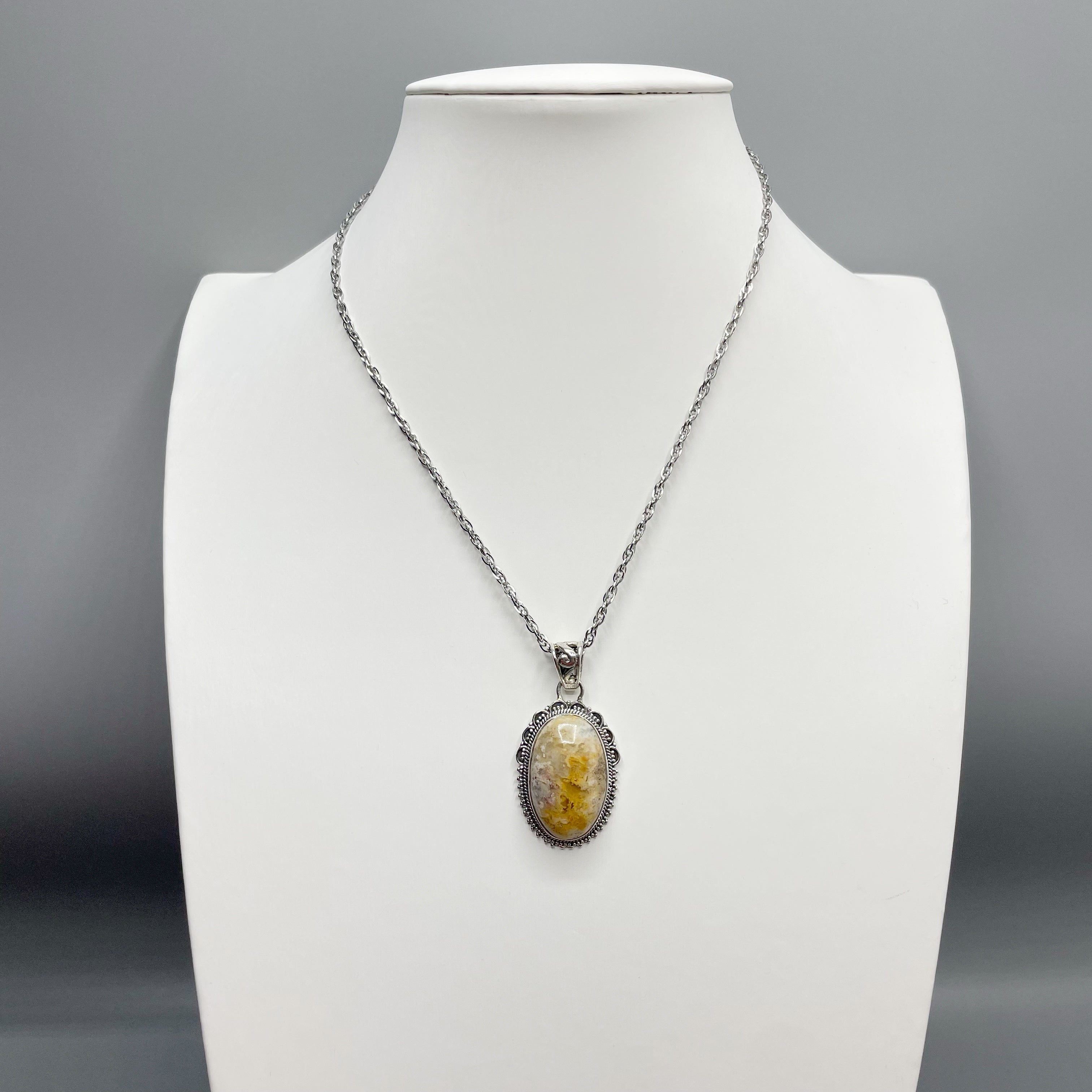 Ciondolo Agata Plume Vintage e Argento 925