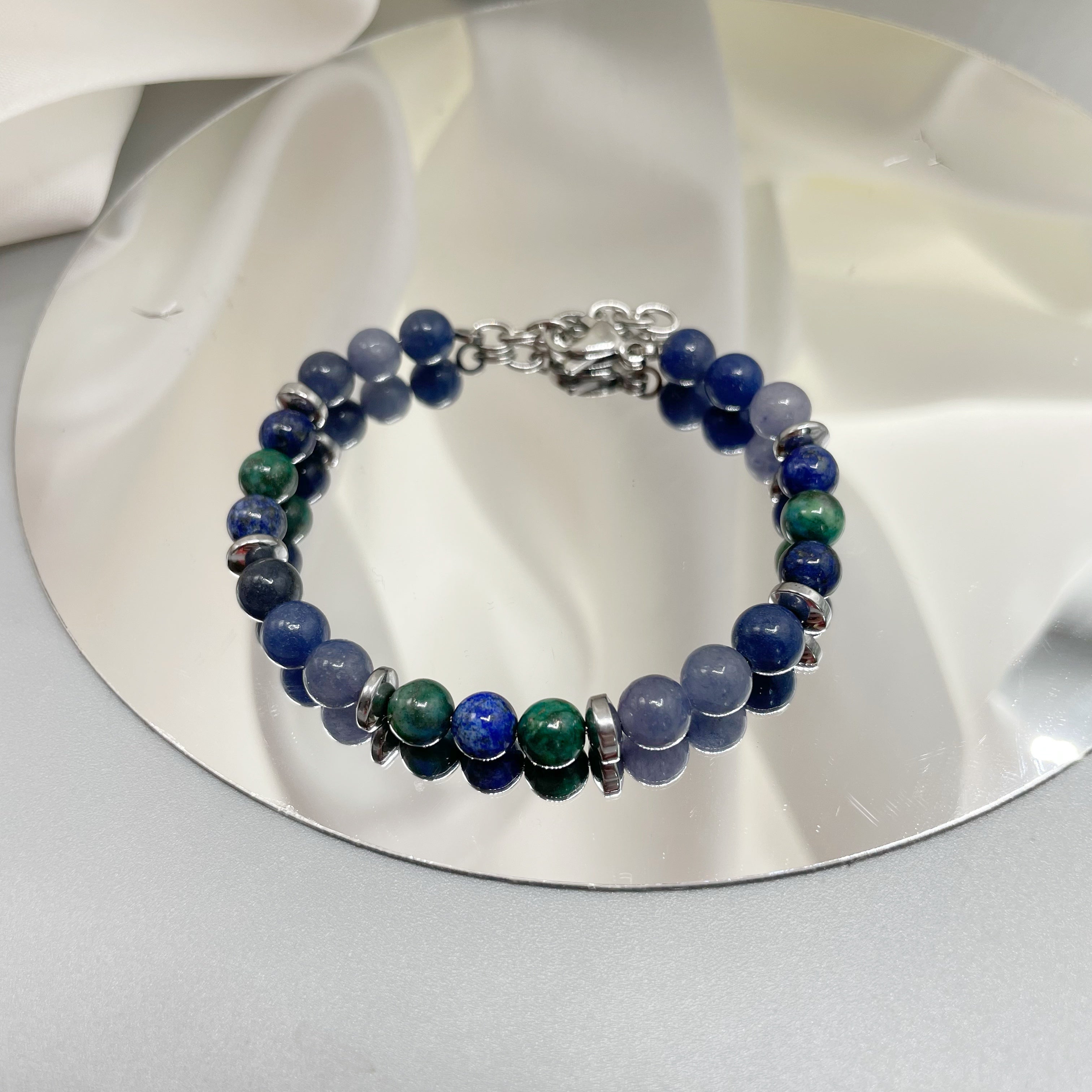 Bracciale Carpe Diem - Dumortierite, Crisocolla, Ematite - LIMITED EDITION