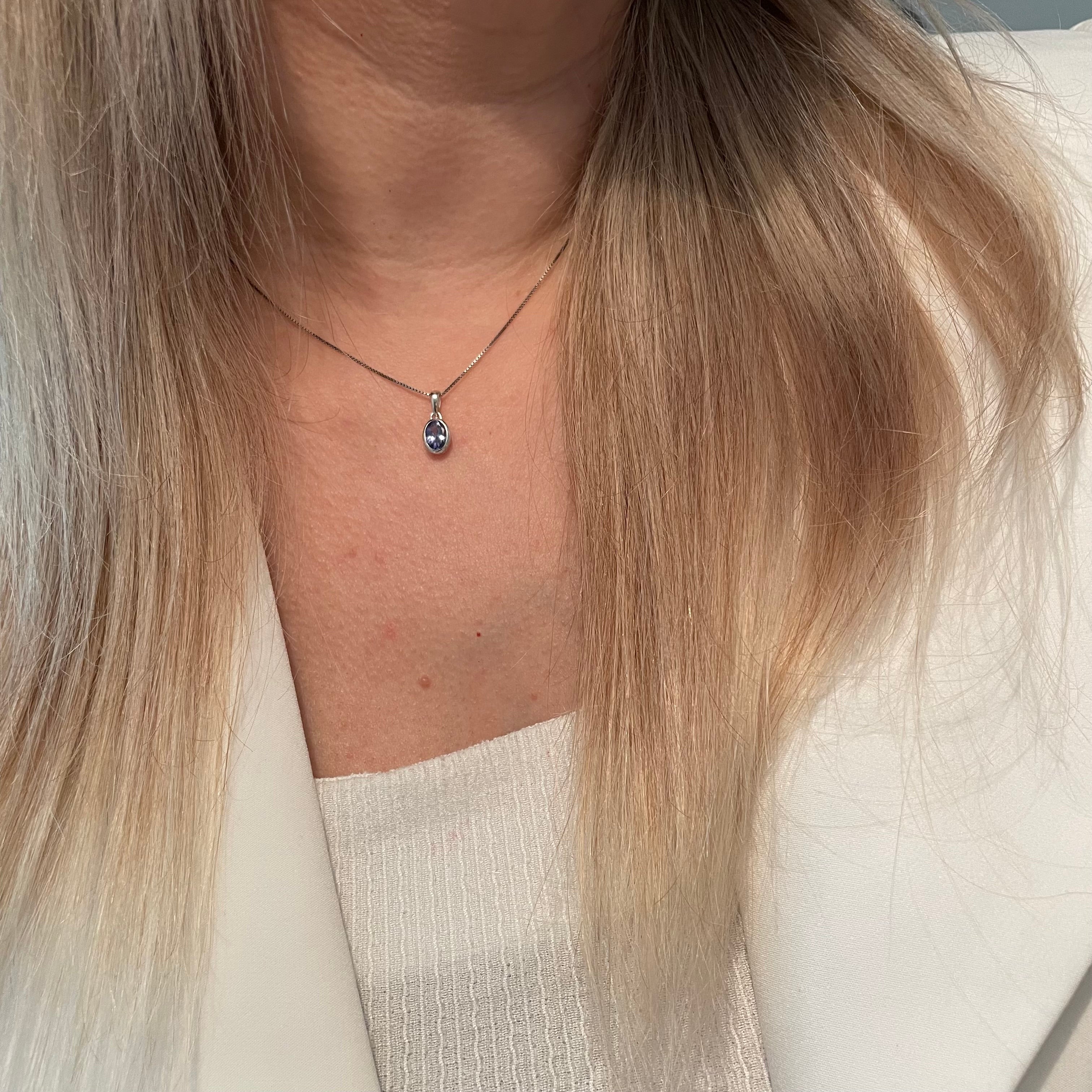 Ciondolo Tanzanite Ovale - Argento 925