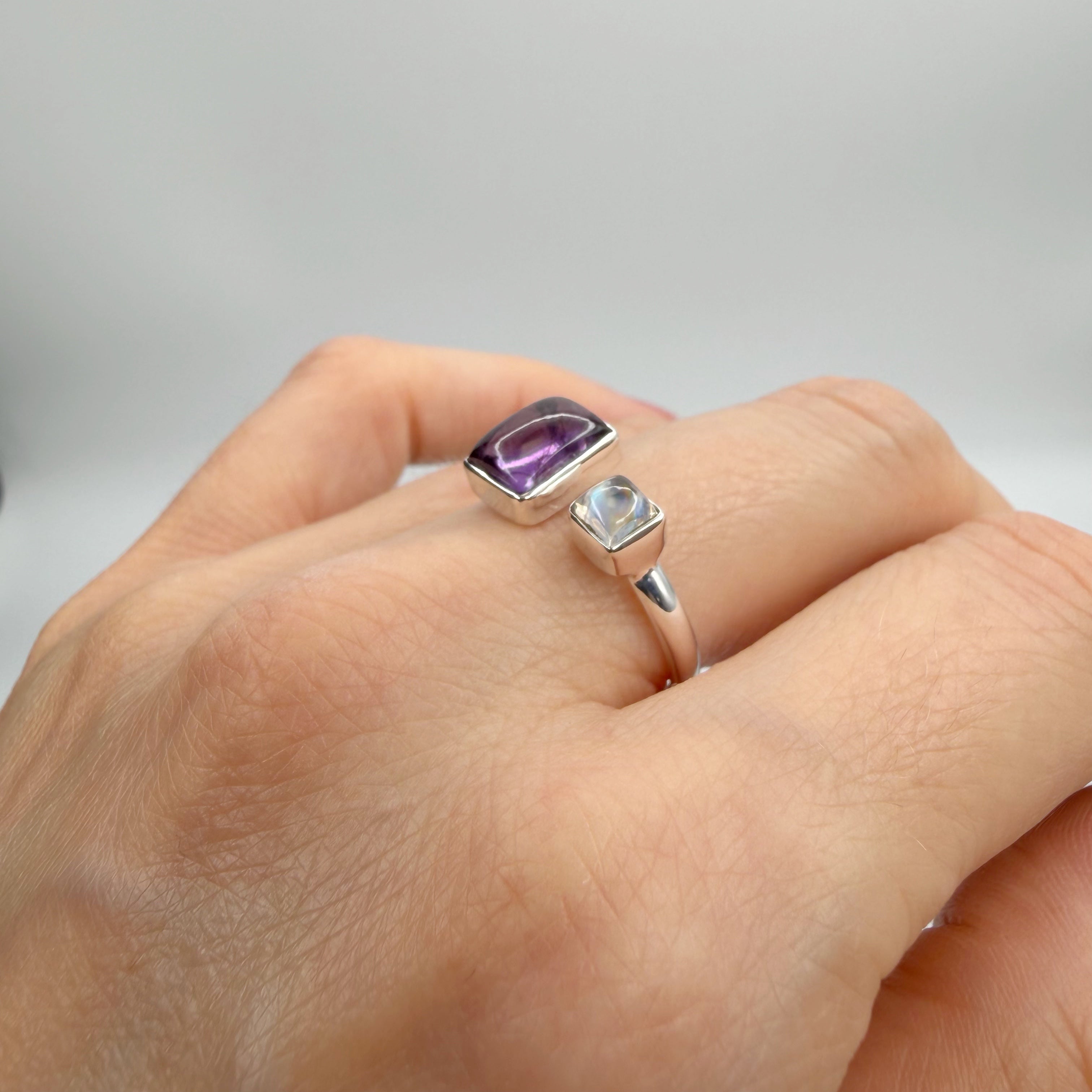 Anello Ametista e Labradorite - Argento 925
