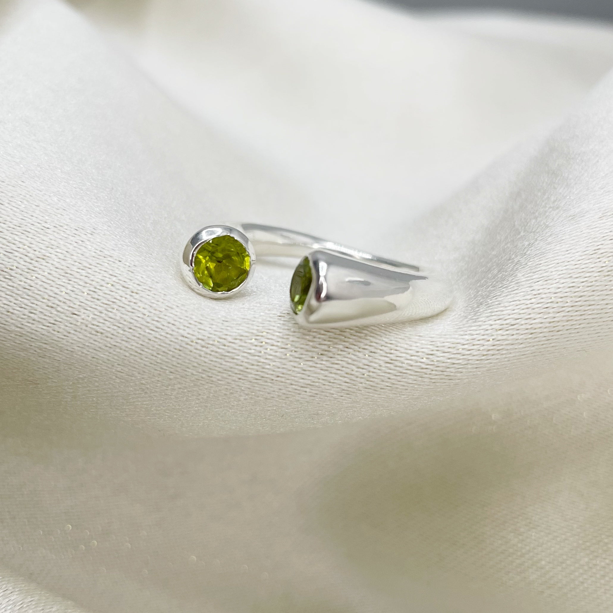 Anello Double Peridoto e Argento 925