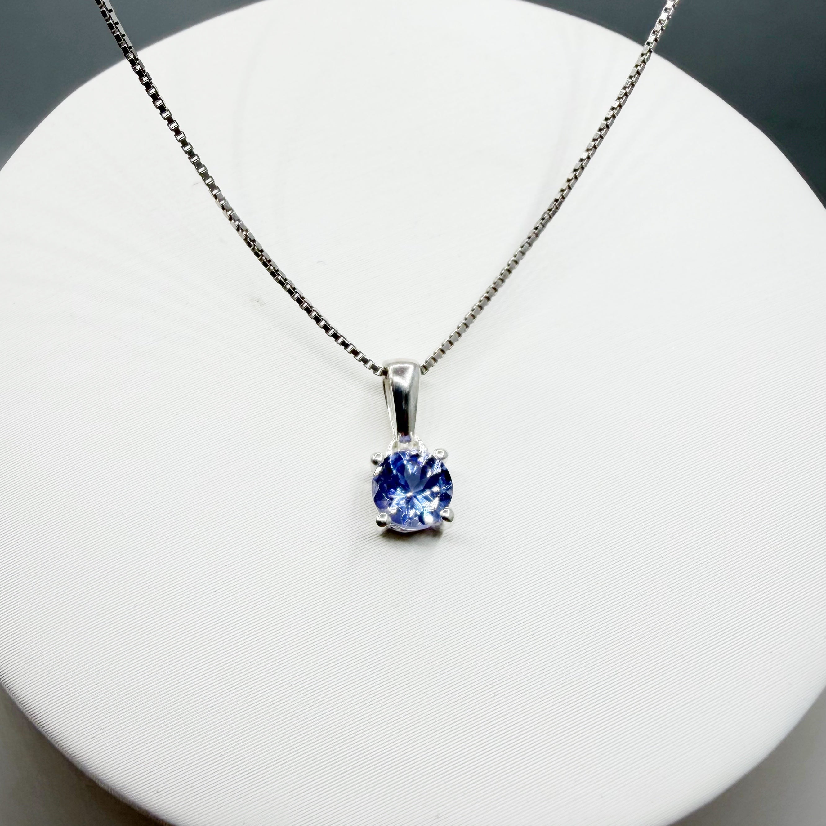 Ciondolo Punto Luce Tanzanite Argento 925 - Tondo
