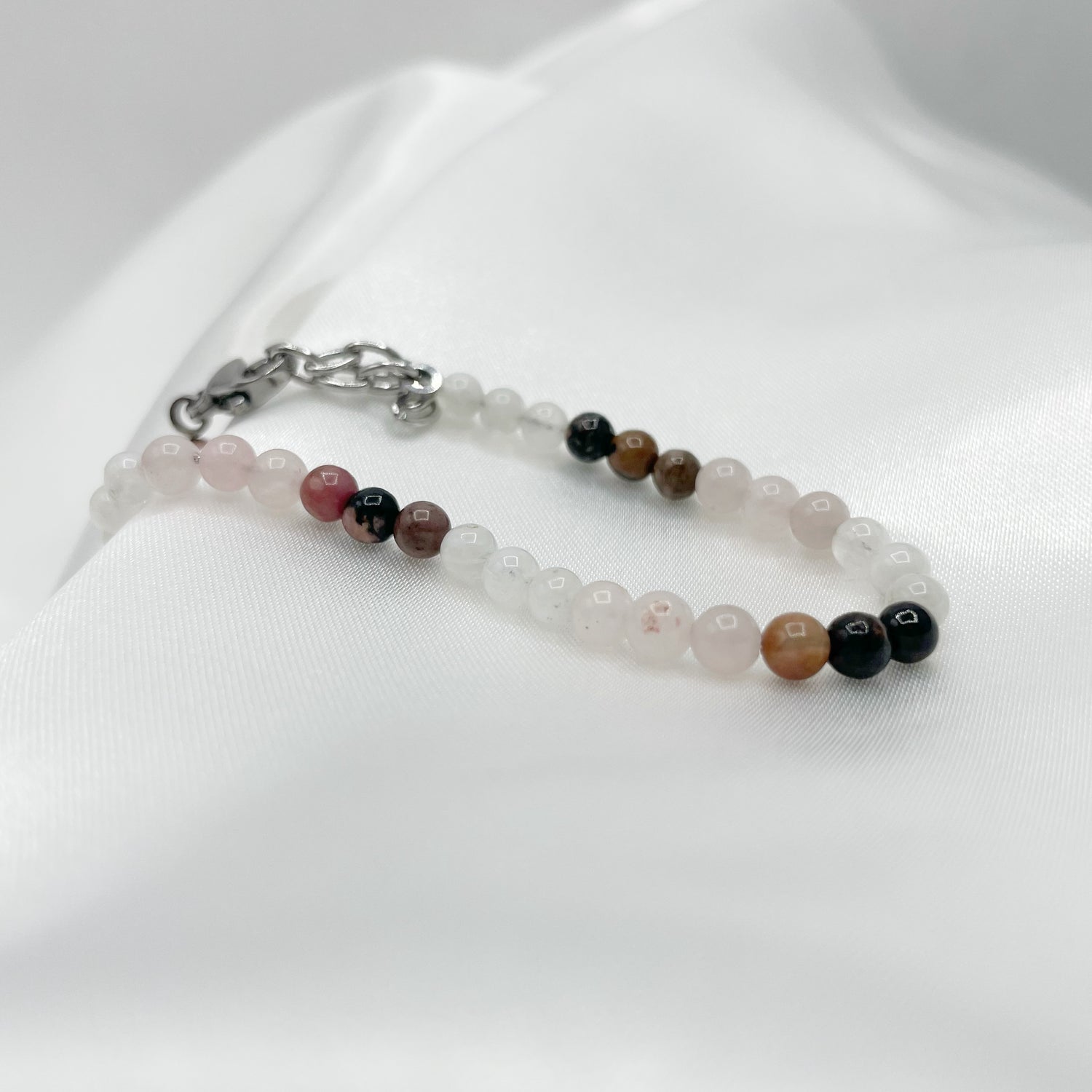 Bracciale Vergine - Quarzo Rosa, Rodonite, Labradorite