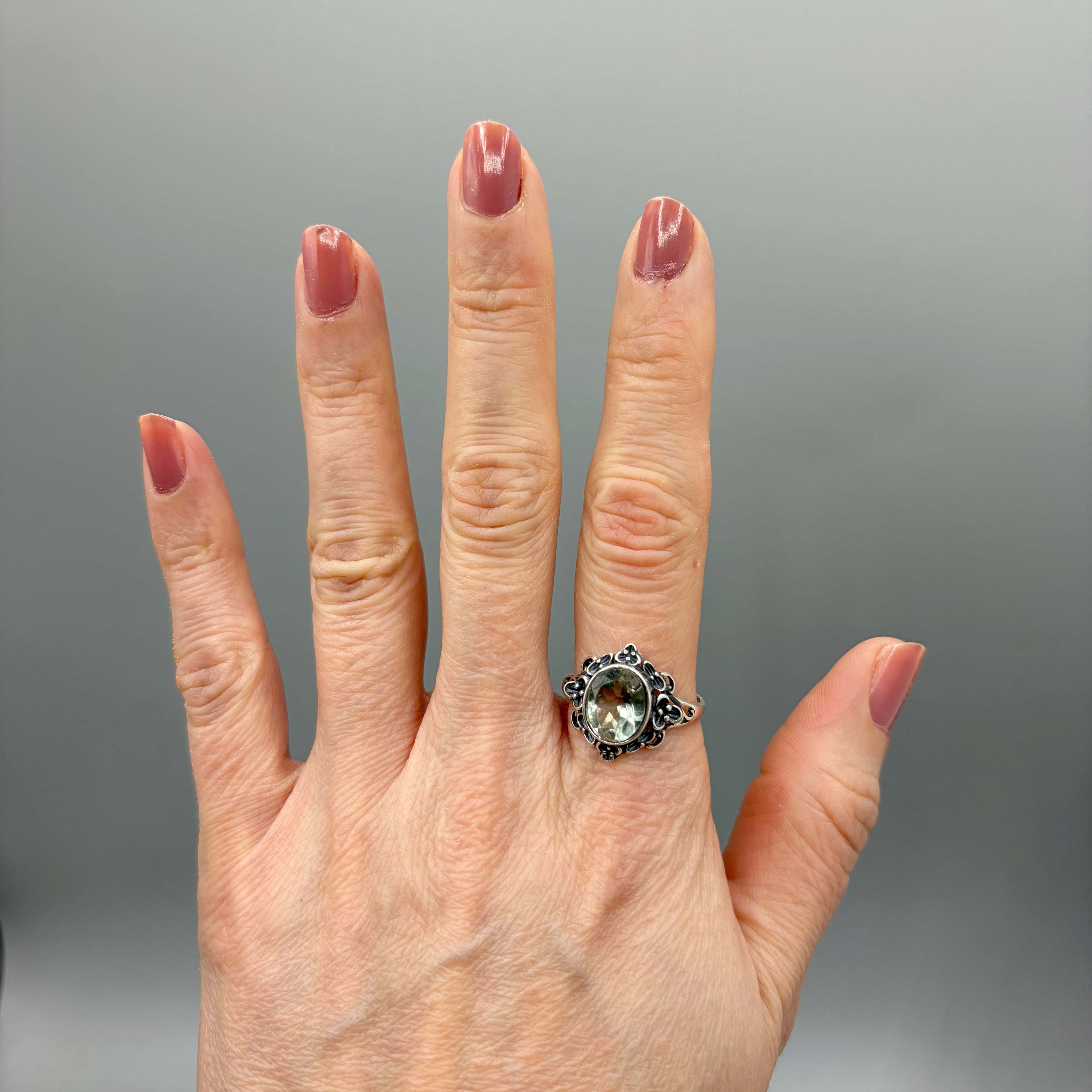 Anello Prasiolite e Argento 925 - Decor