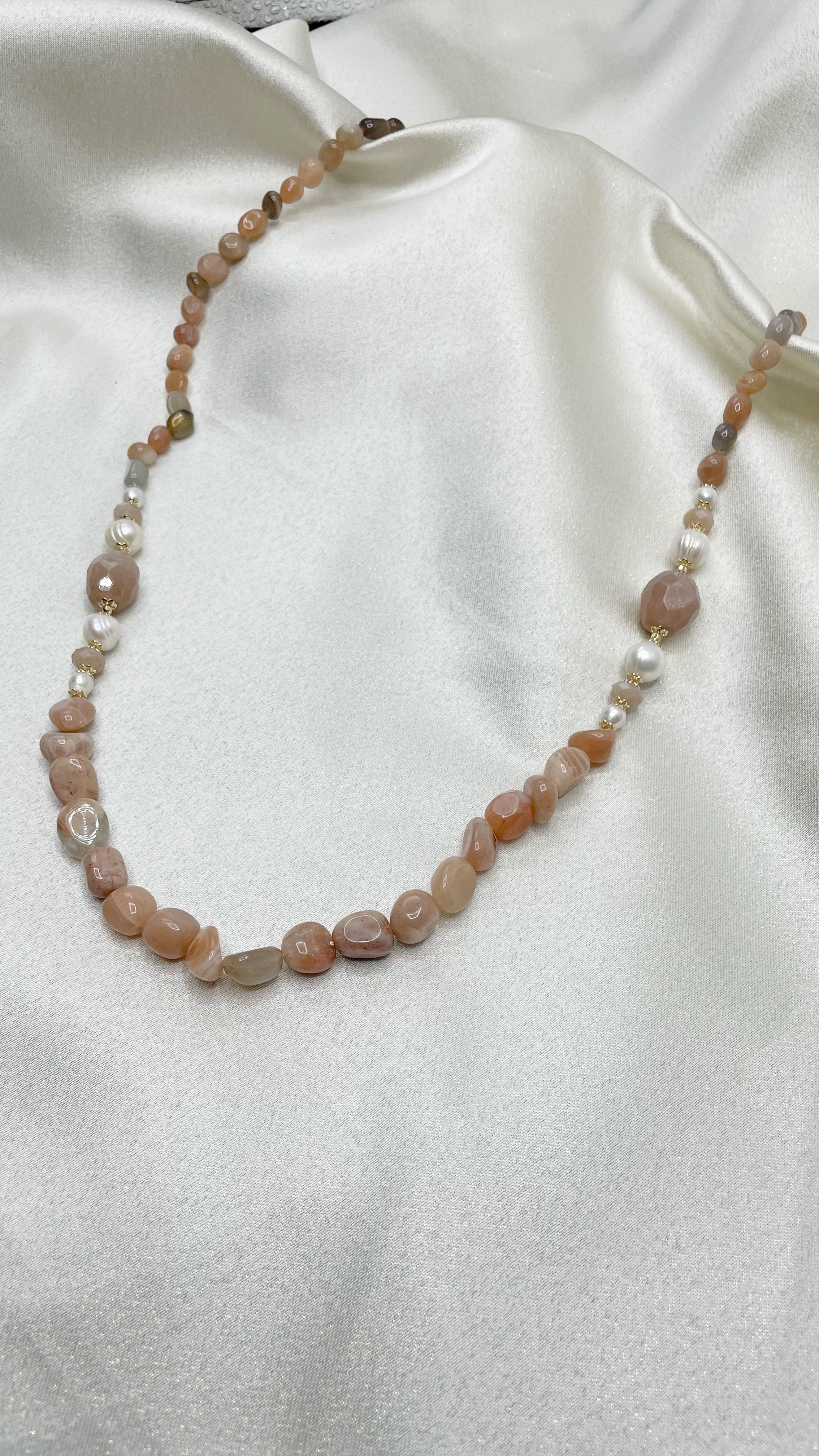 Collana Pietra di Luna e Perle di Fiume