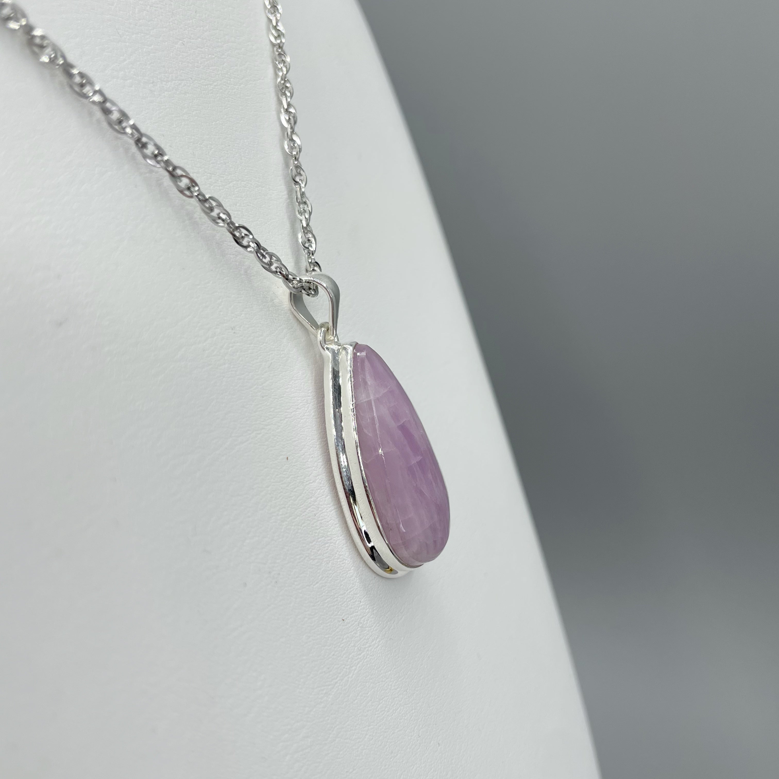 Ciondolo Kunzite a Goccia - Argento 925
