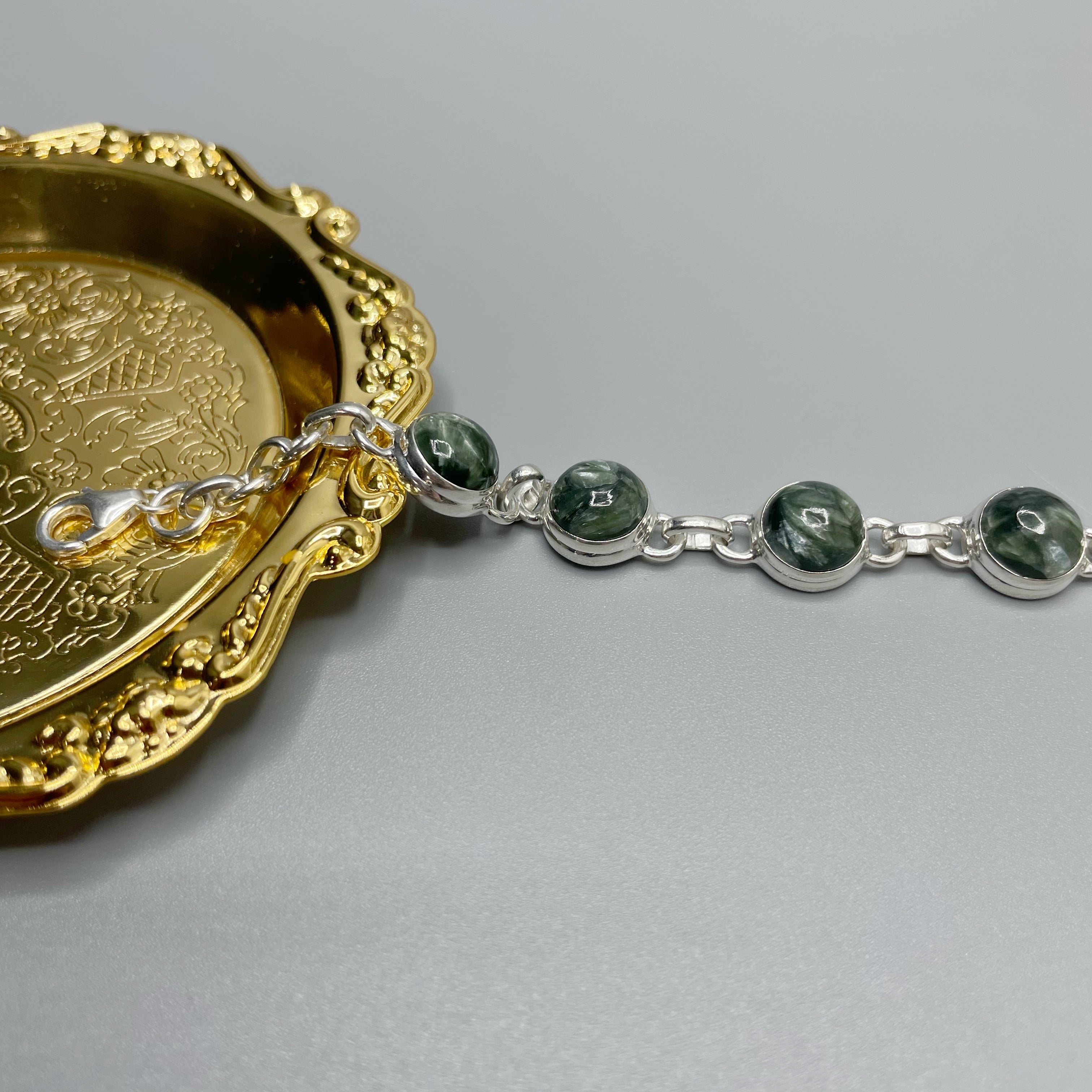 Bracciale Serafinite e Argento 925 - tondo