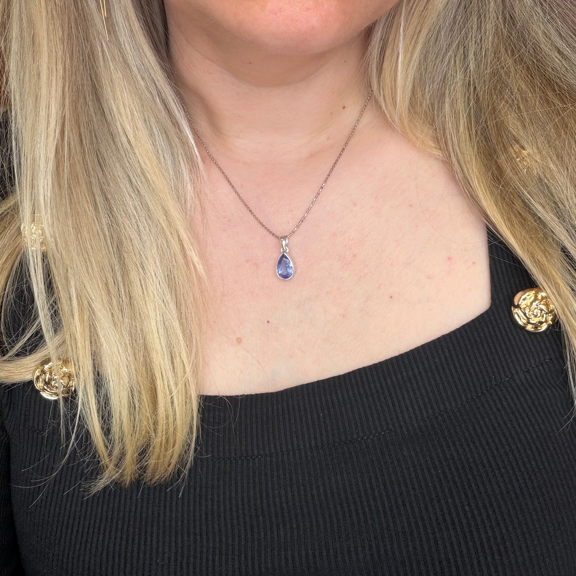 Ciondolo Tanzanite Argento 925 - a Goccia