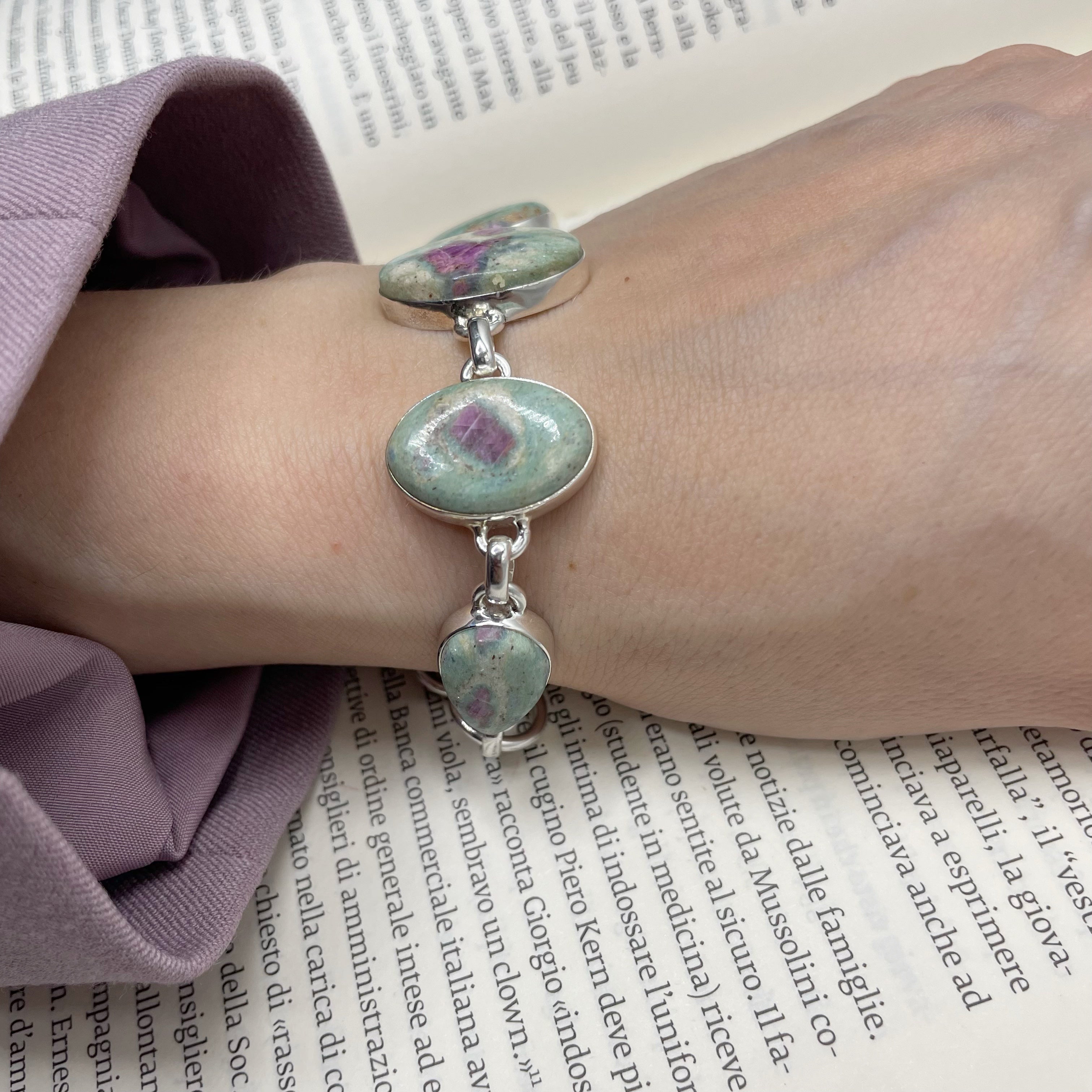 Bracciale Rubino in Fuchsite - Argento 925