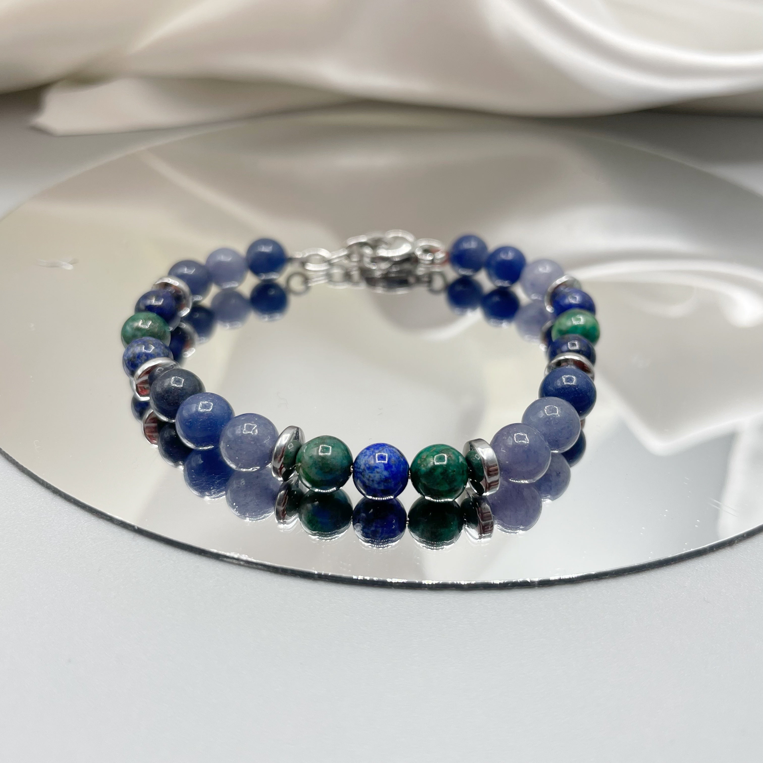 Bracciale Carpe Diem - Dumortierite, Crisocolla, Ematite - LIMITED EDITION