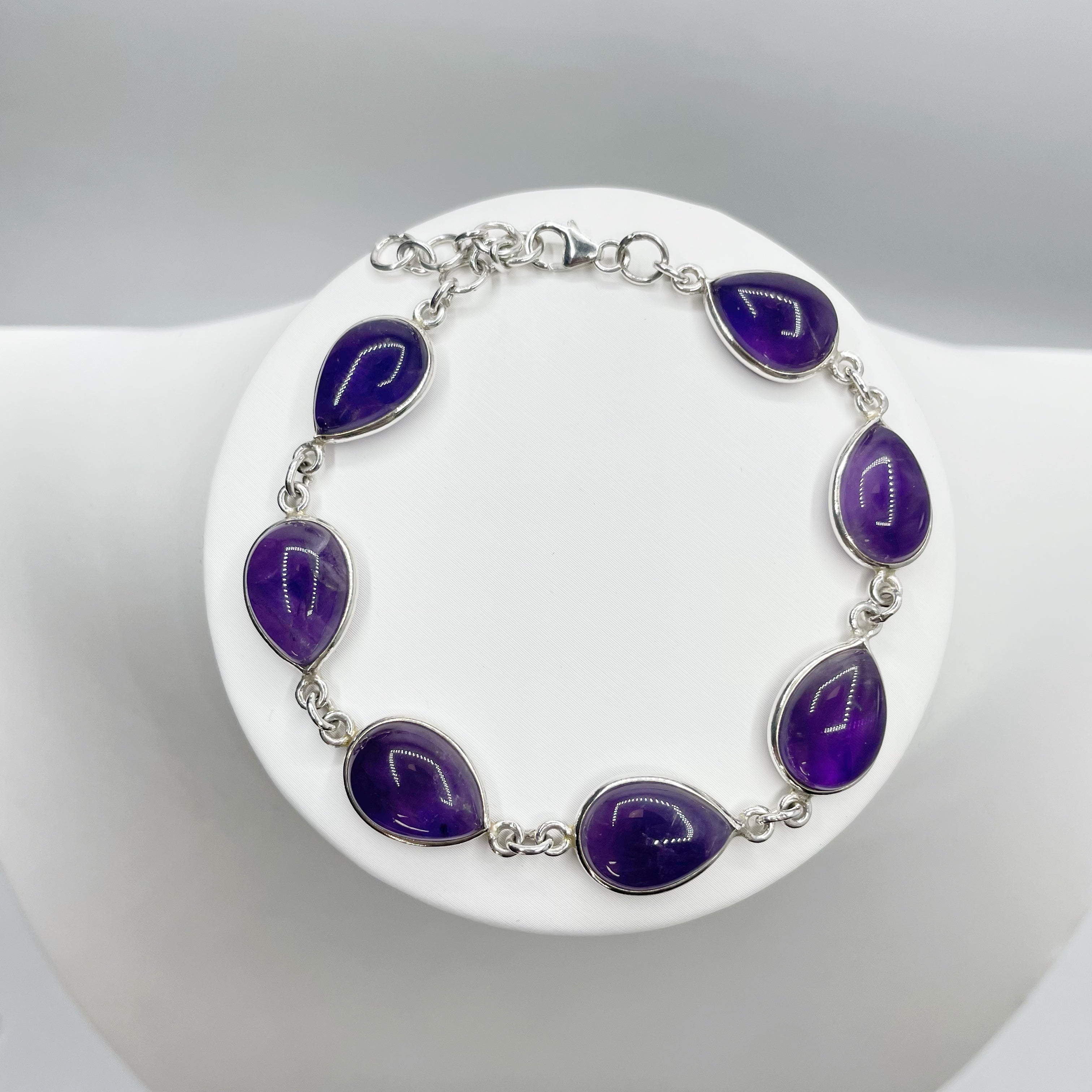 Bracciale Ametista a Goccia - Argento 925