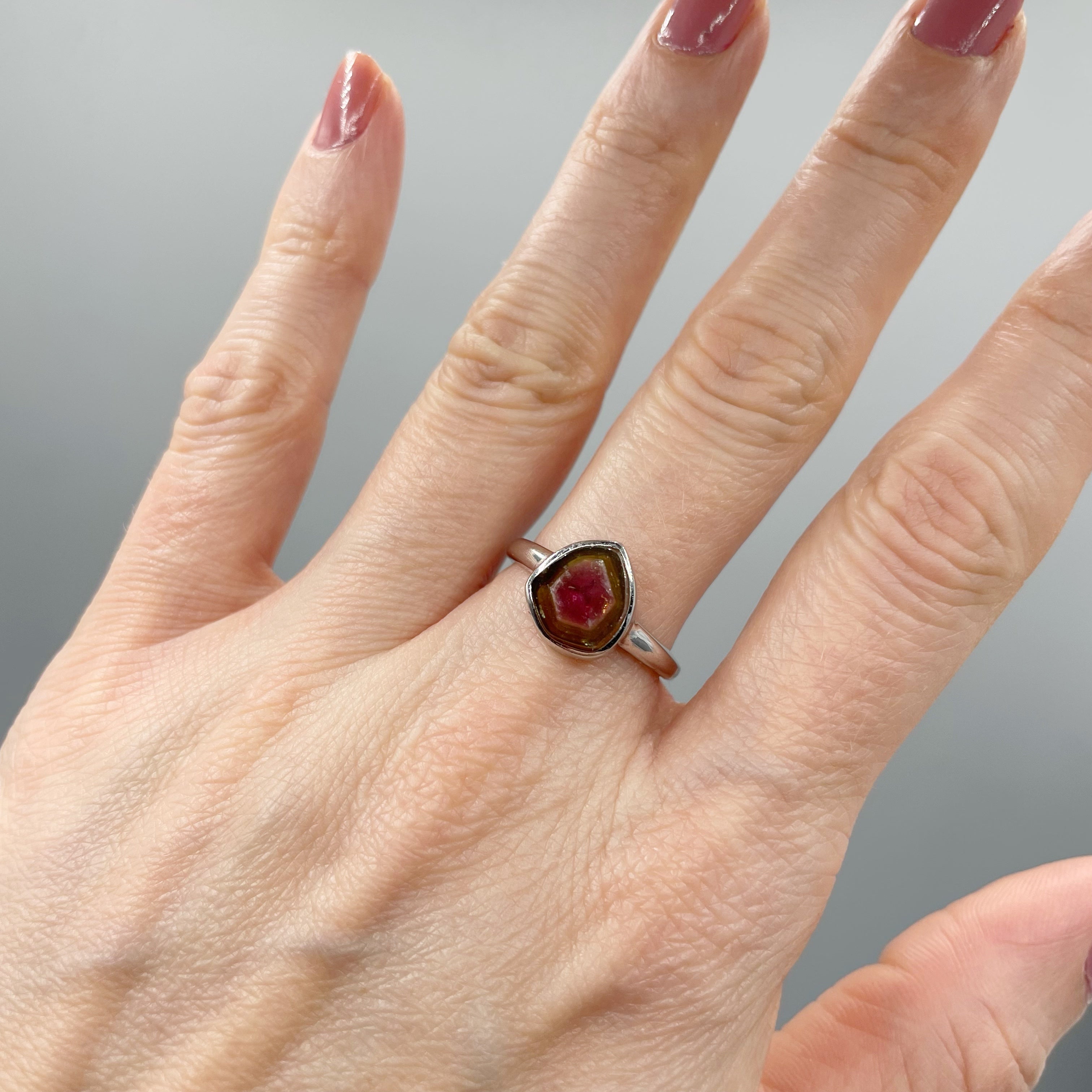 Anello Tormalina Watermelon - Argento 925