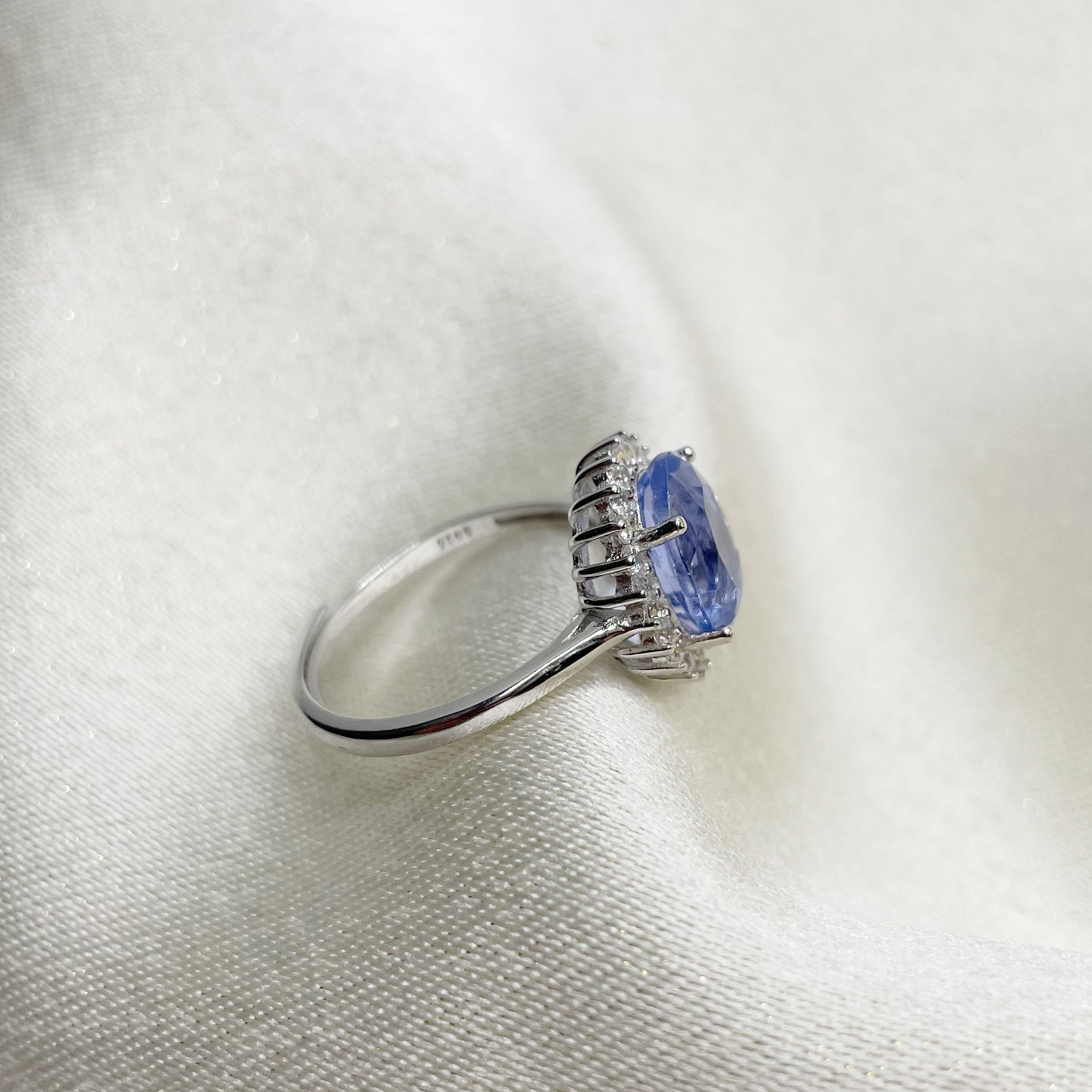 Anello Fluorite Blu - Argento 925
