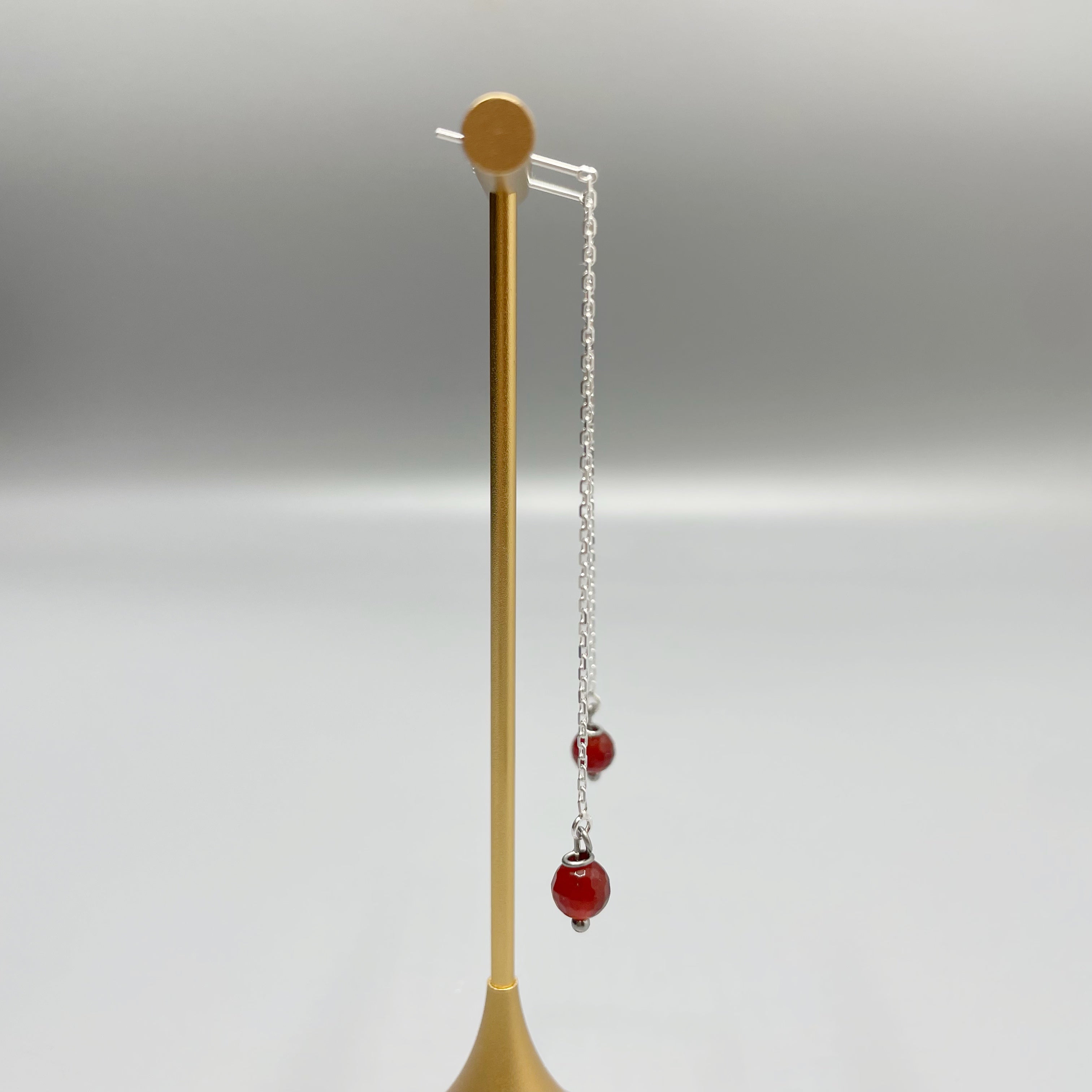 Orecchini Saliscendi Corniola e Argento 925