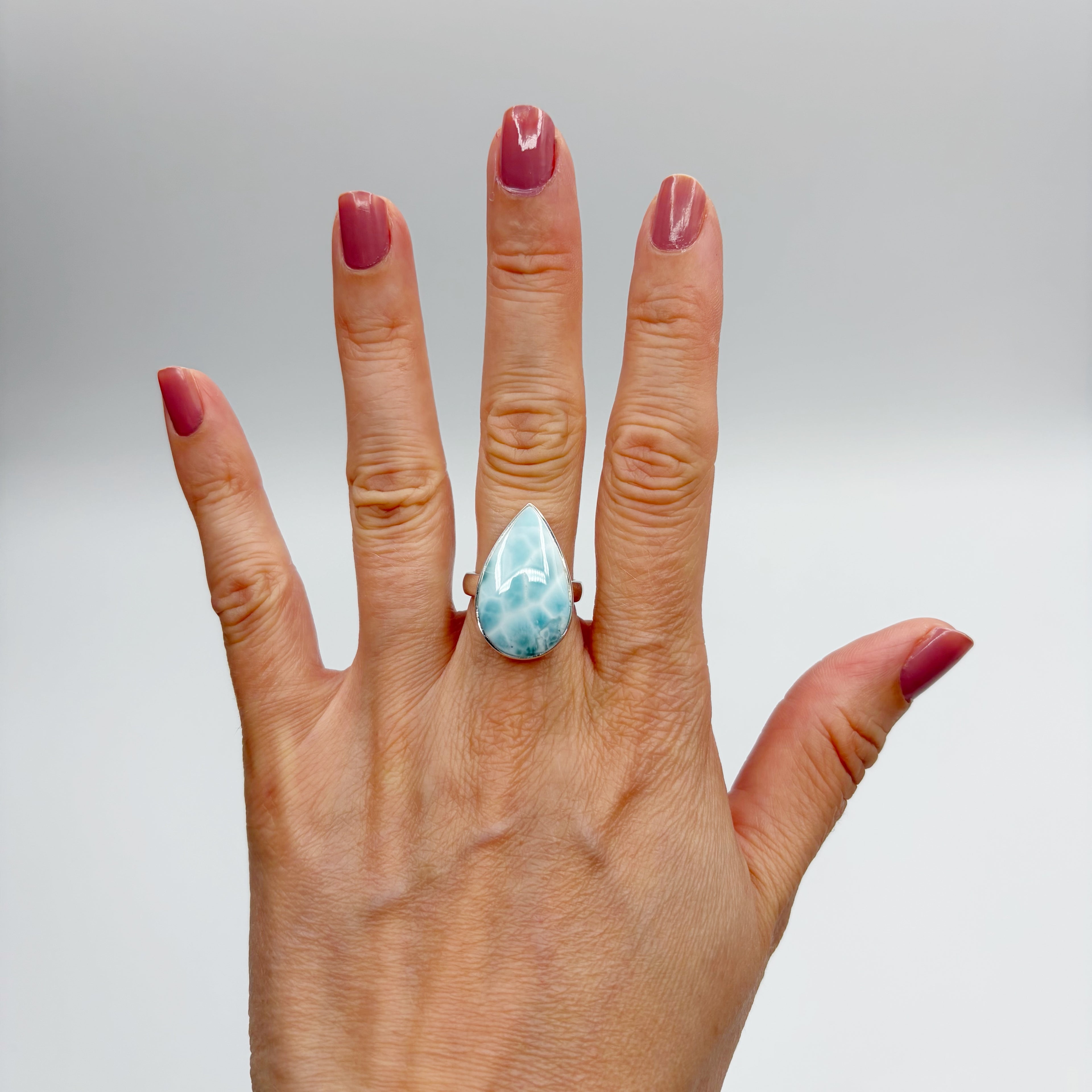 Anello Larimar Argento 925 - a Goccia