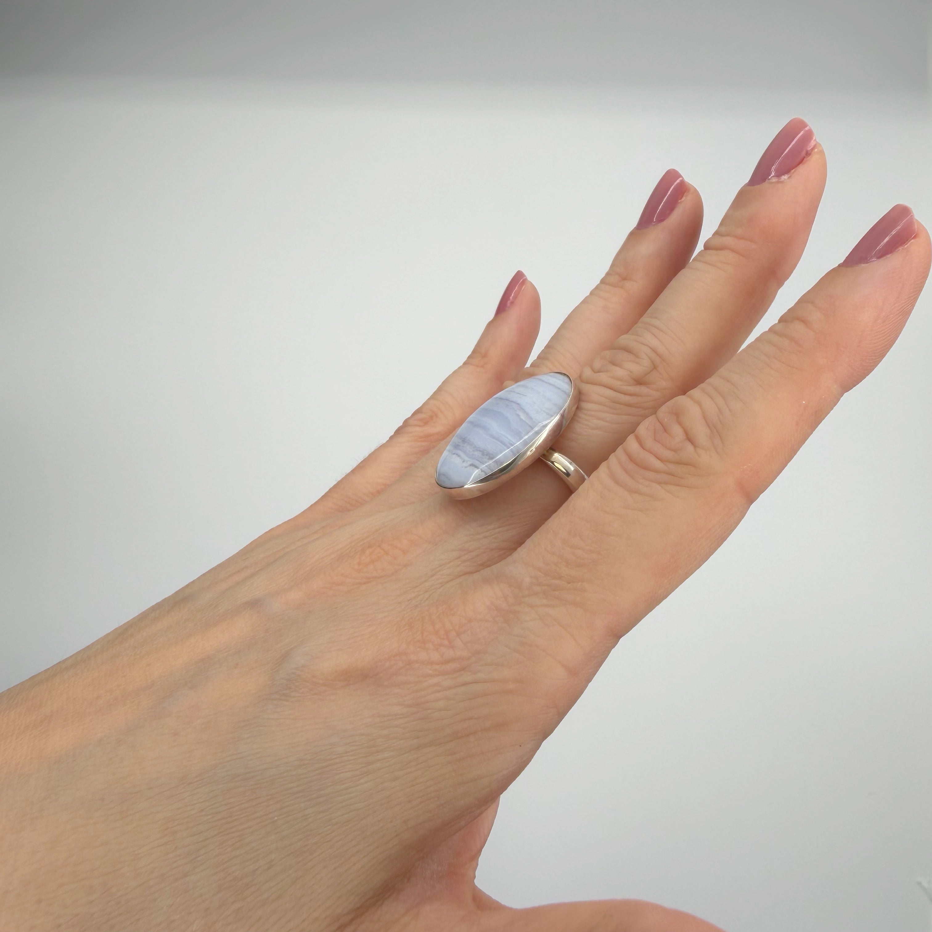 Anello Calcedonio e Argento 925