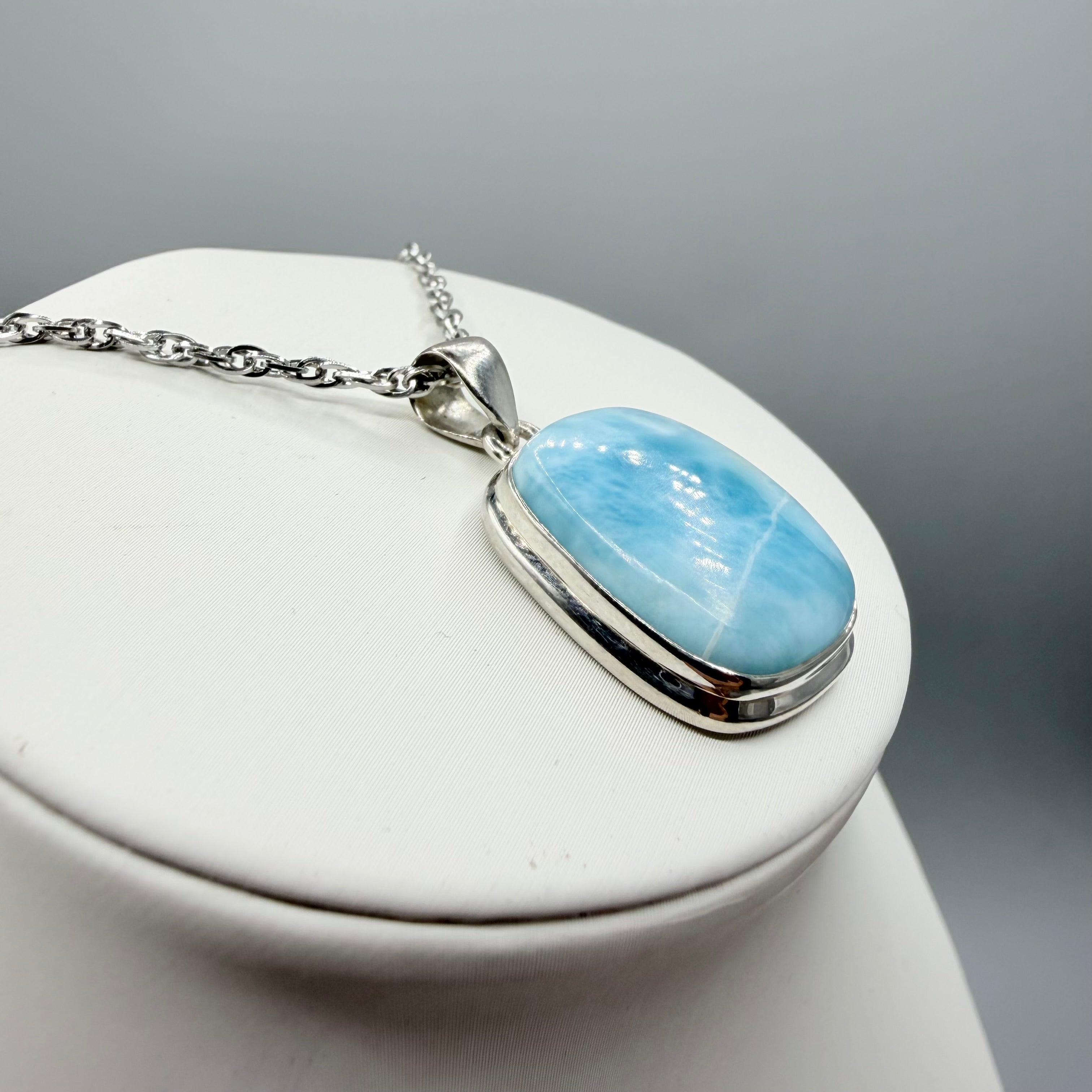 Ciondolo Larimar Argento 925 - Rettangolare