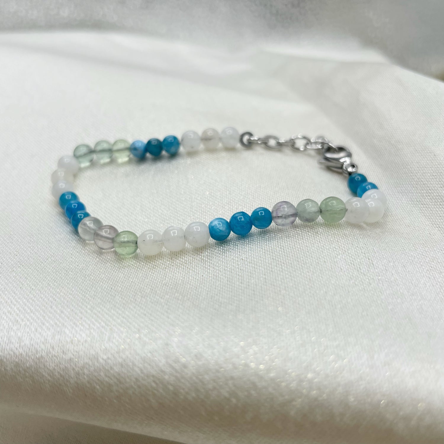 Bracciale Gemelli - Apatite, Fluorite, Labradorite Bianca