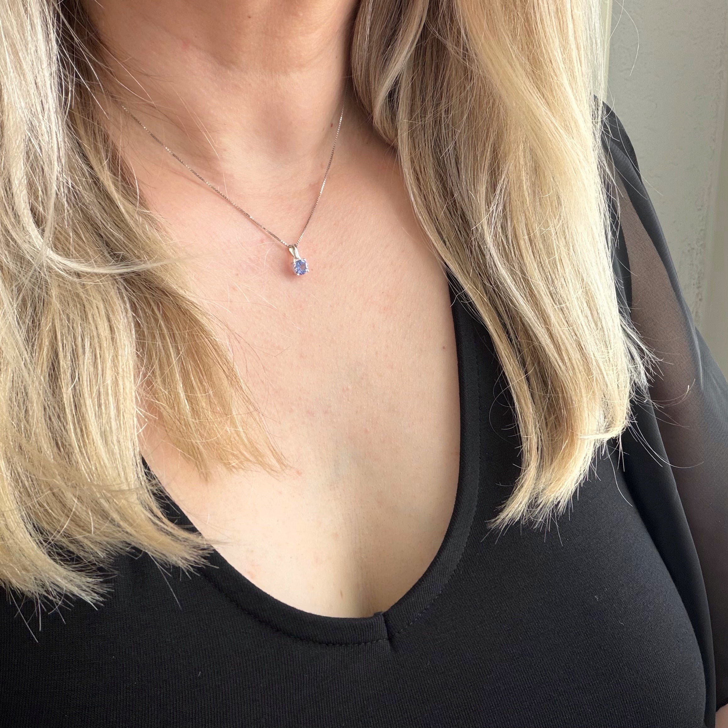 Ciondolo Punto Luce Tanzanite Argento 925 - Tondo