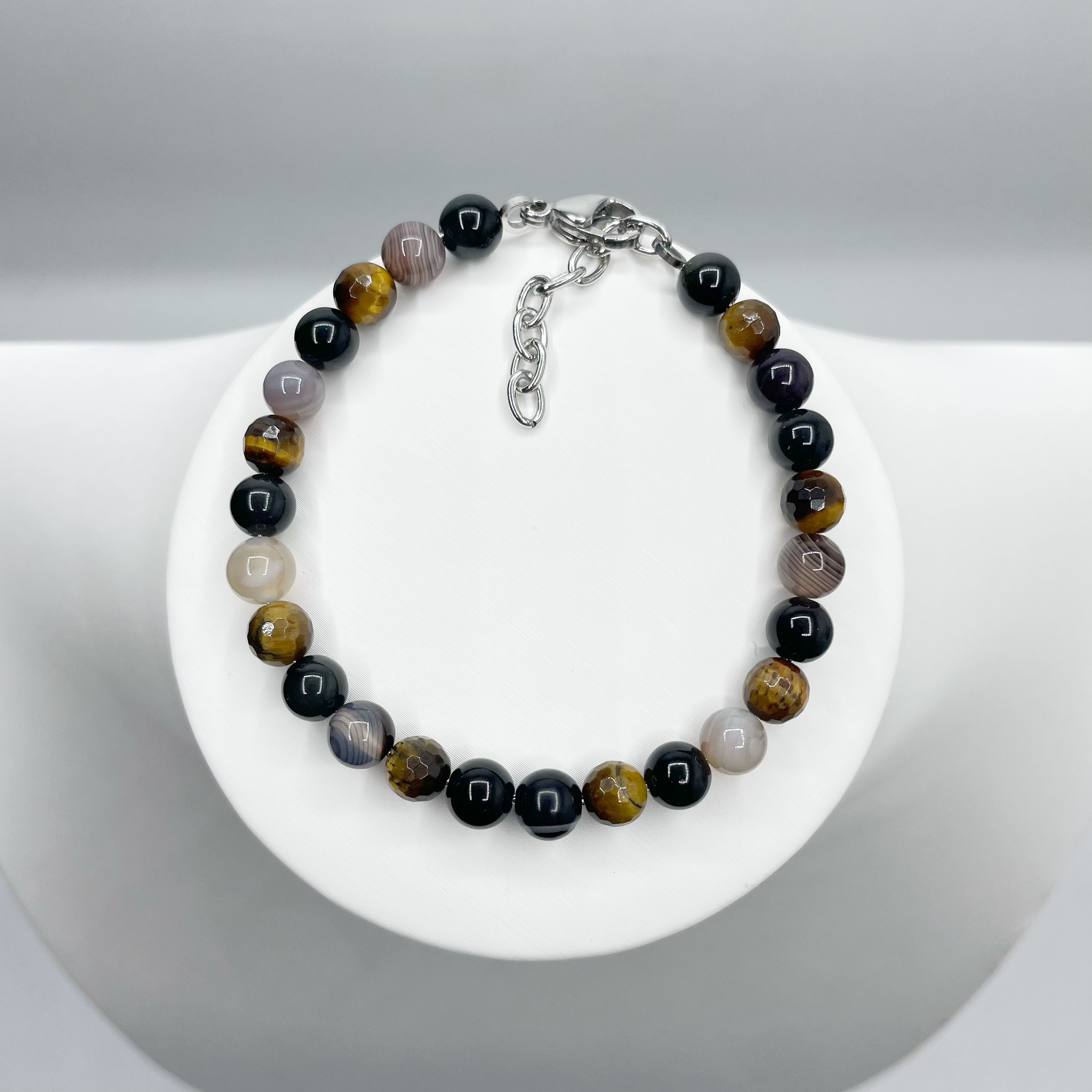 Bracciale Cerchio Protettivo - Occhio di Shiva, Ossidiana, Occhio di Tigre - LIMITED EDITION