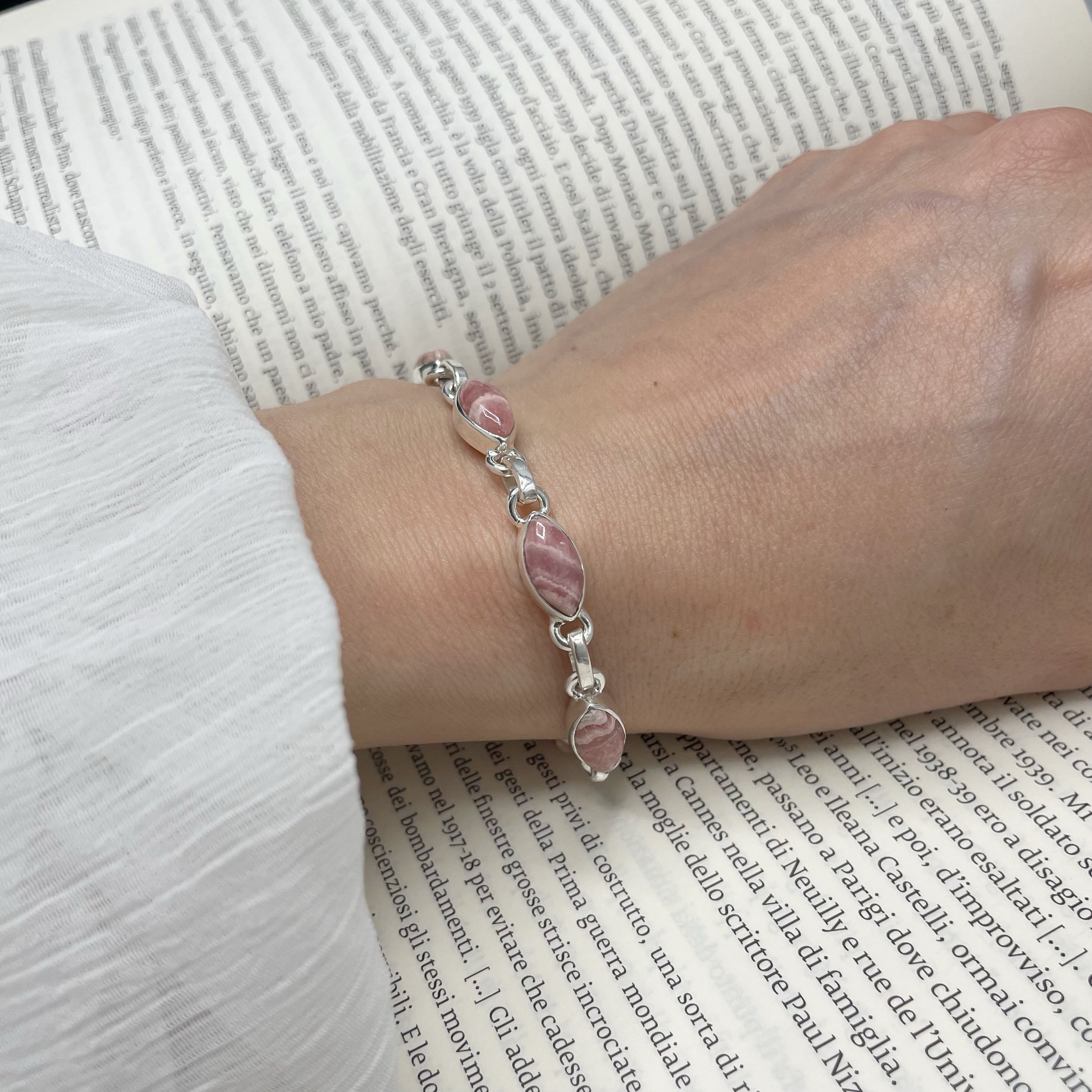 Bracciale Rodocrosite e Argento 925
