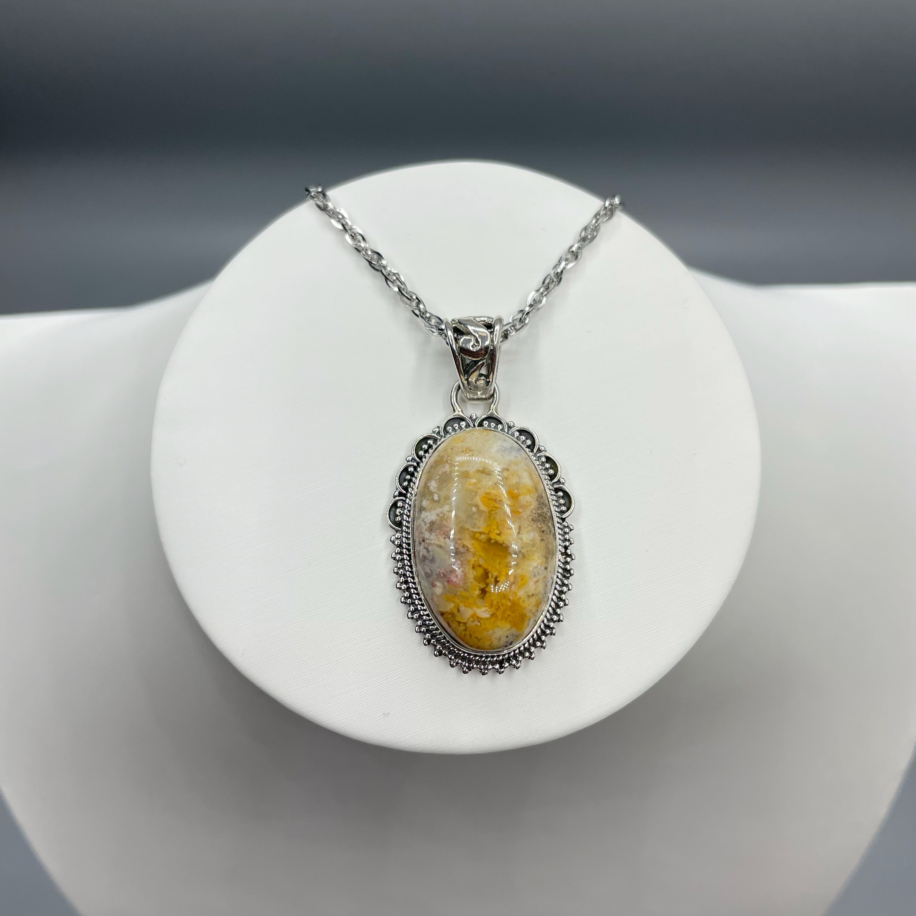 Ciondolo Agata Plume Vintage e Argento 925