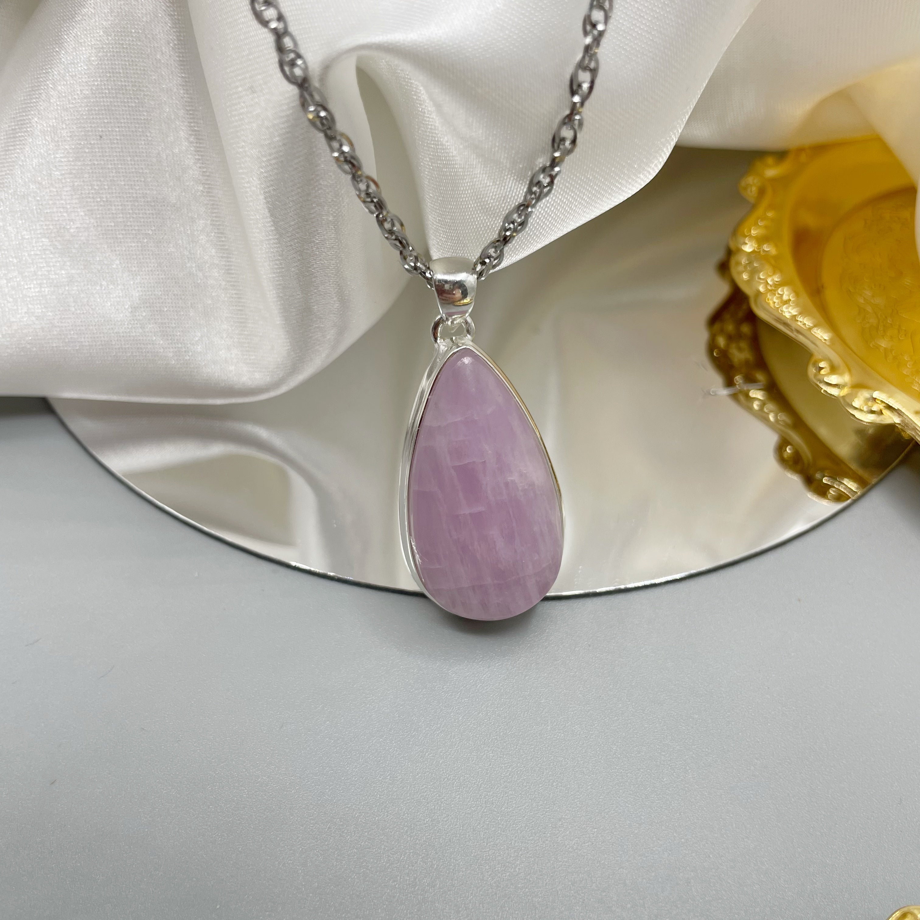 Ciondolo Kunzite a Goccia - Argento 925