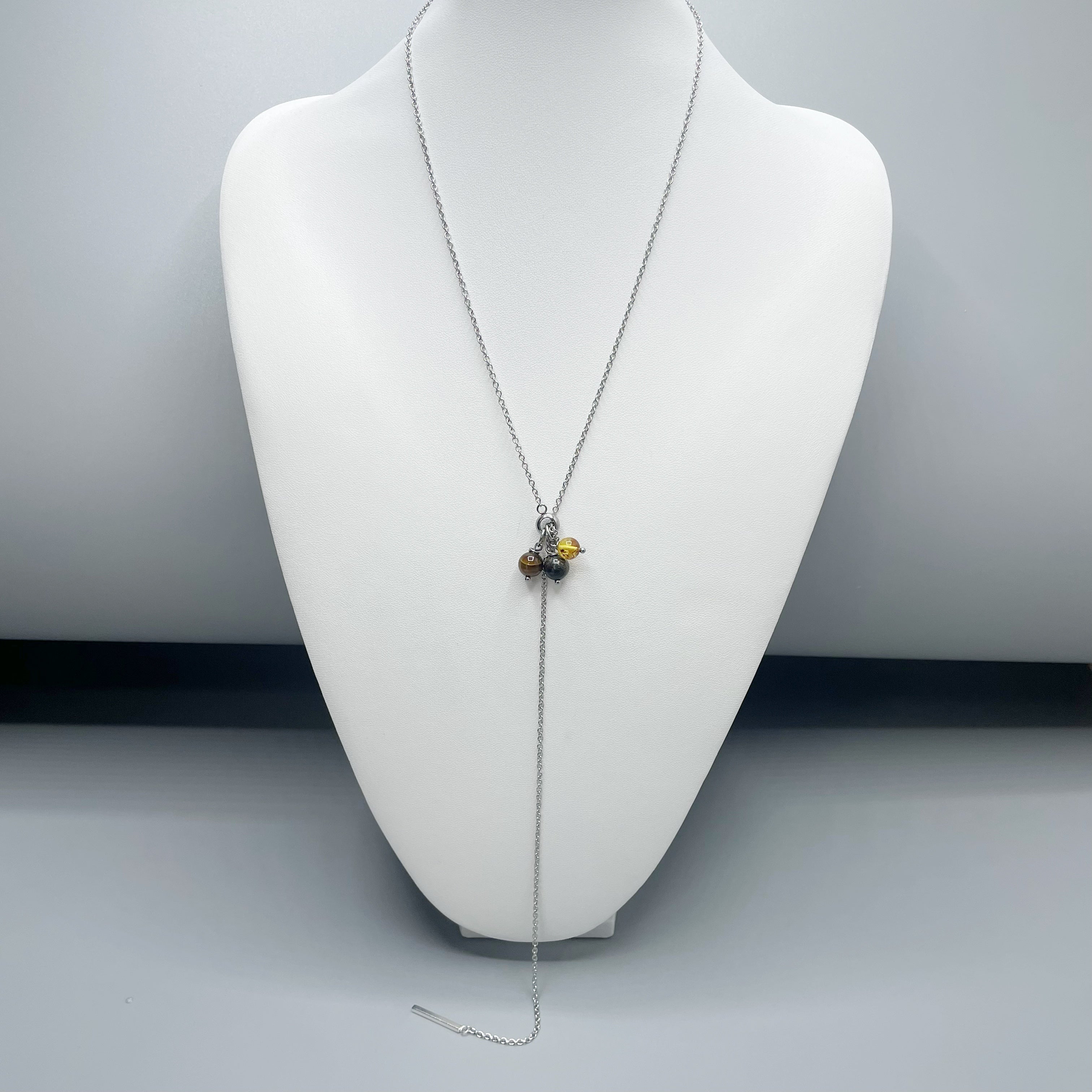 Collana Prosperity Charm - Pirite, Ambra, Occhio di tigre