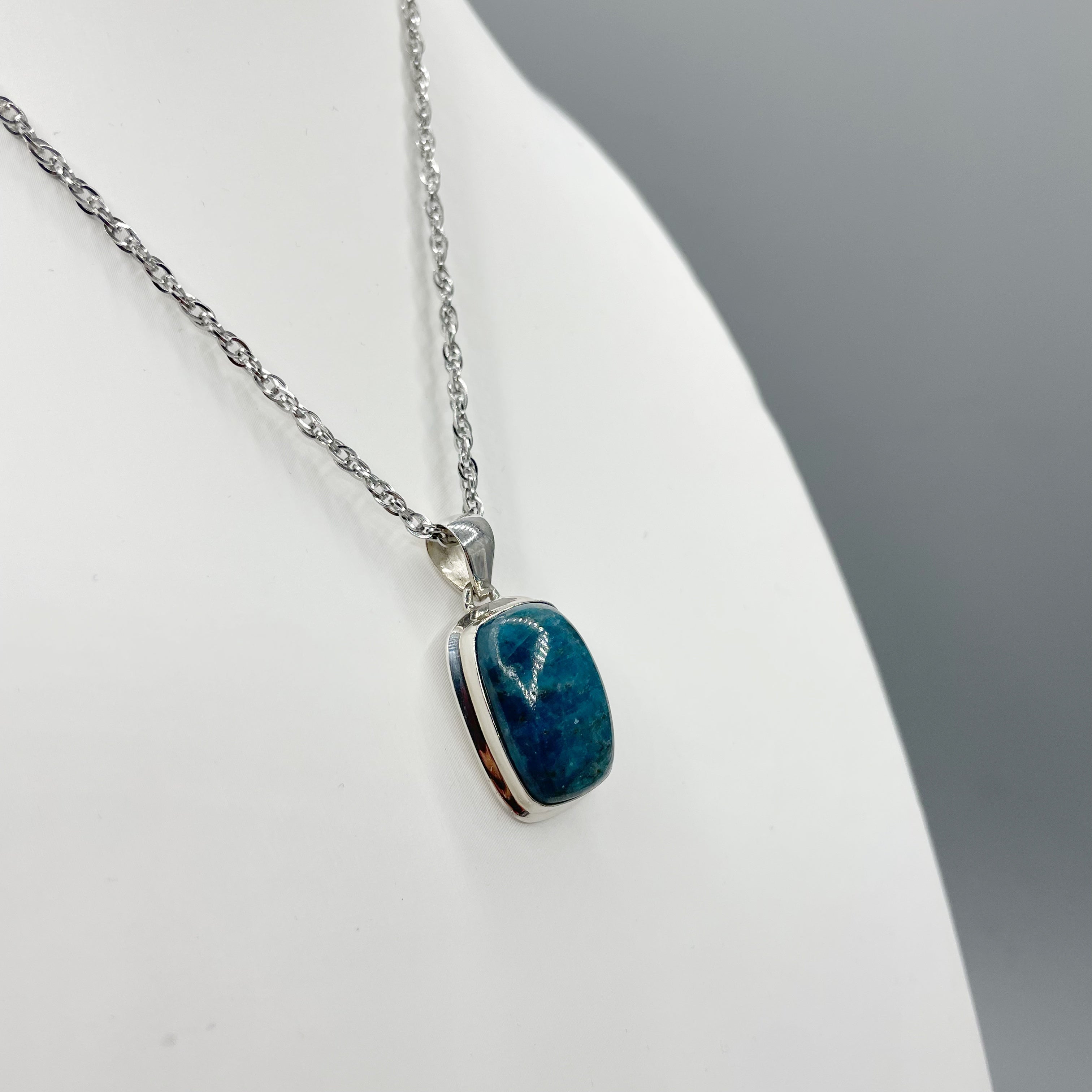 Ciondolo Apatite Argento 925 - Rettangolare