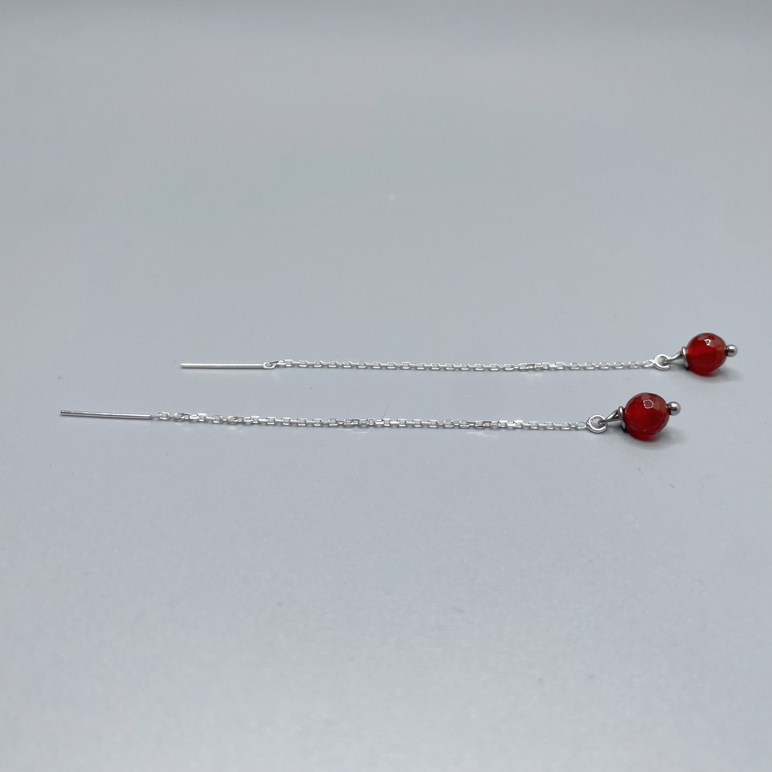 Orecchini Saliscendi Corniola e Argento 925