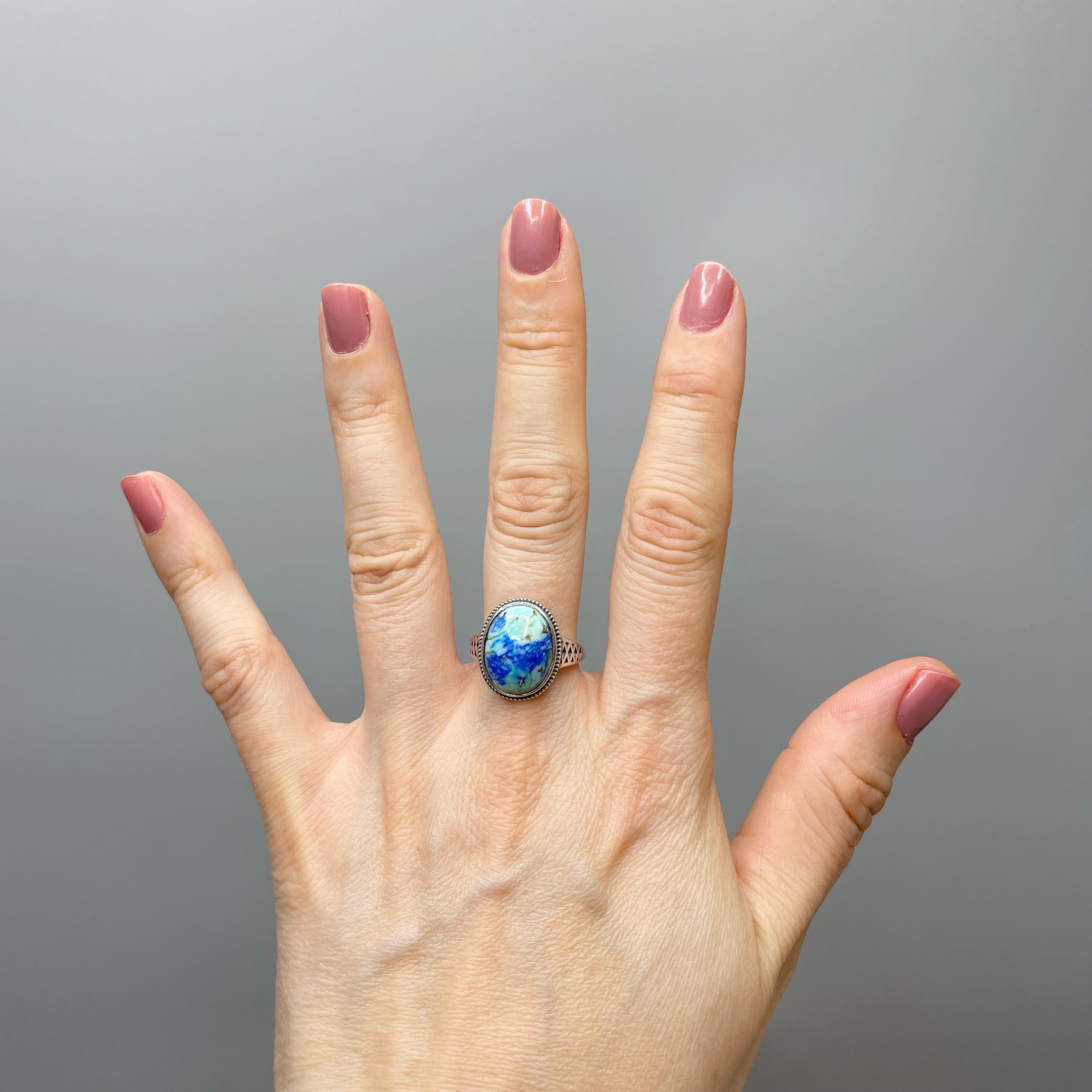 Anello Turchese Naturale e Lapislazzuli - Argento 925