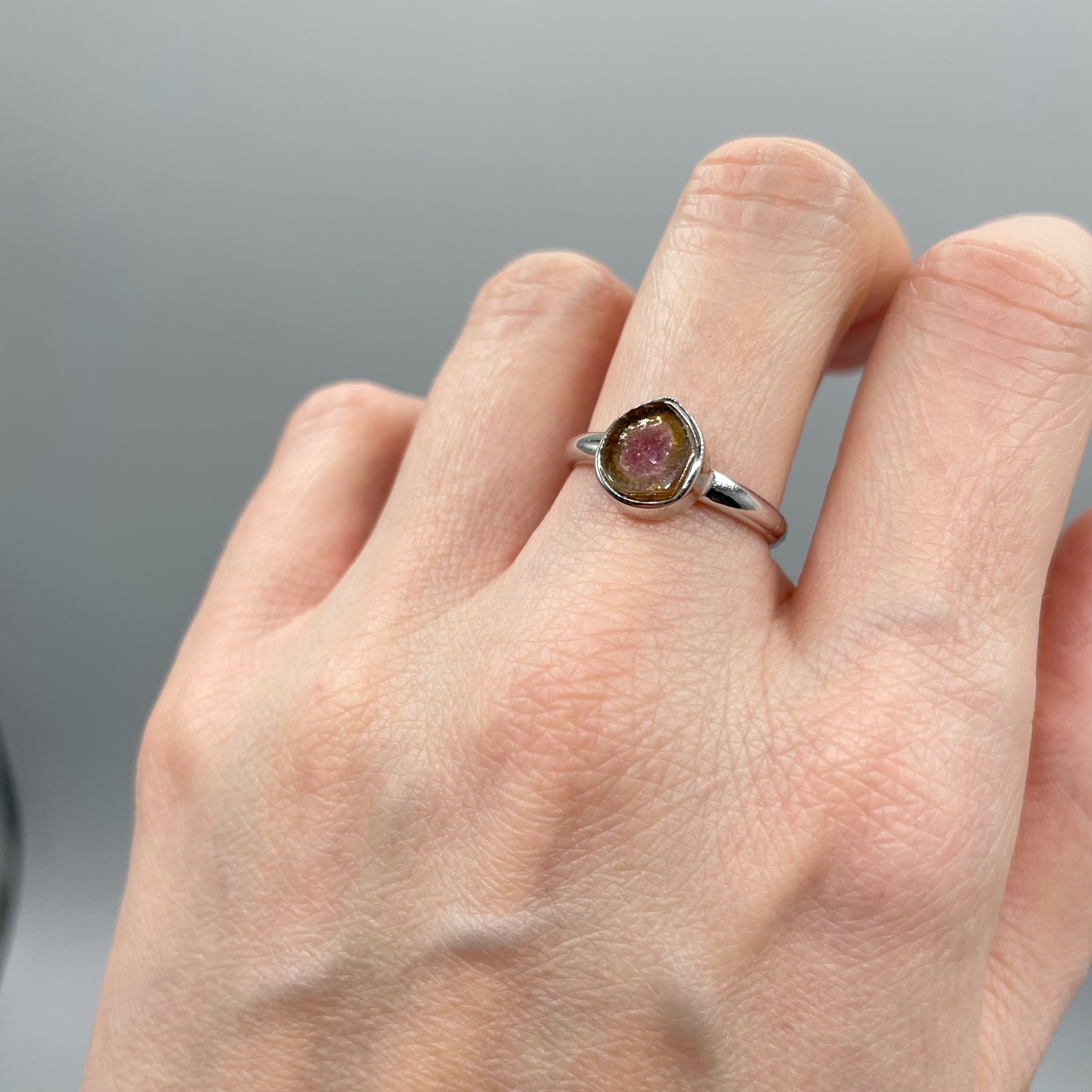 Anello Tormalina Watermelon - Argento 925