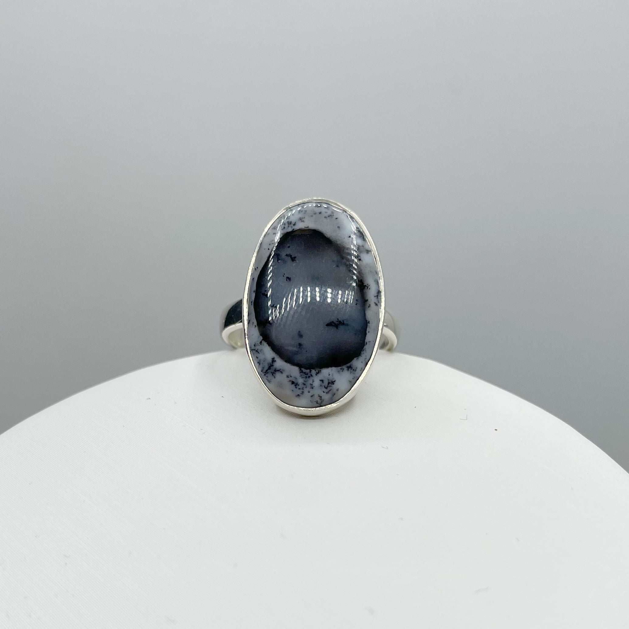 Anello Agata dendritica Ovale - Argento 925