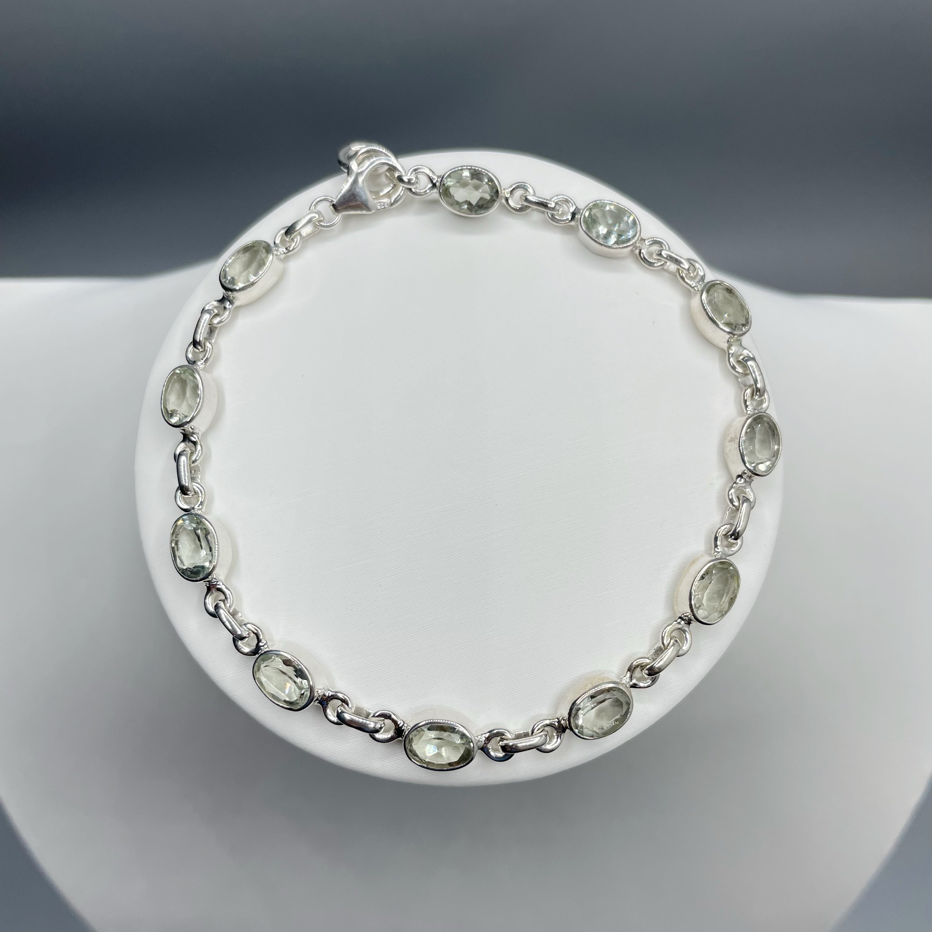 Bracciale Ametista Verde e Argento 925