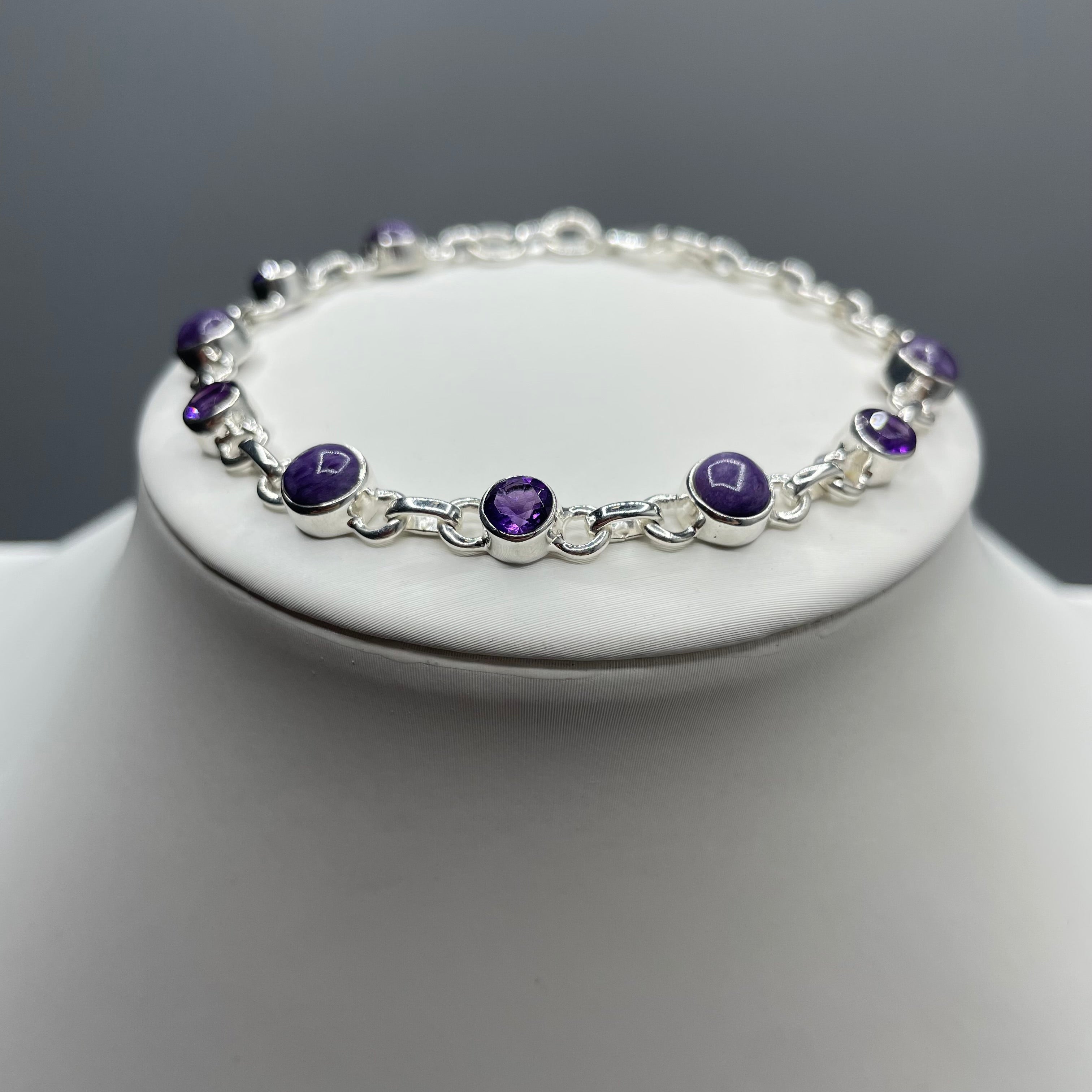 Bracciale Ametista, Ciaroite e Argento 925