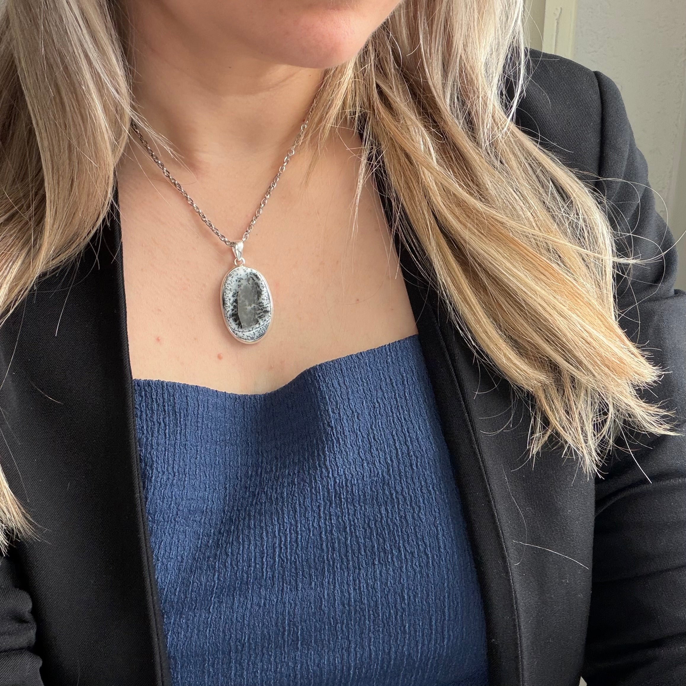 Ciondolo Opale Dendritico e Argento 925