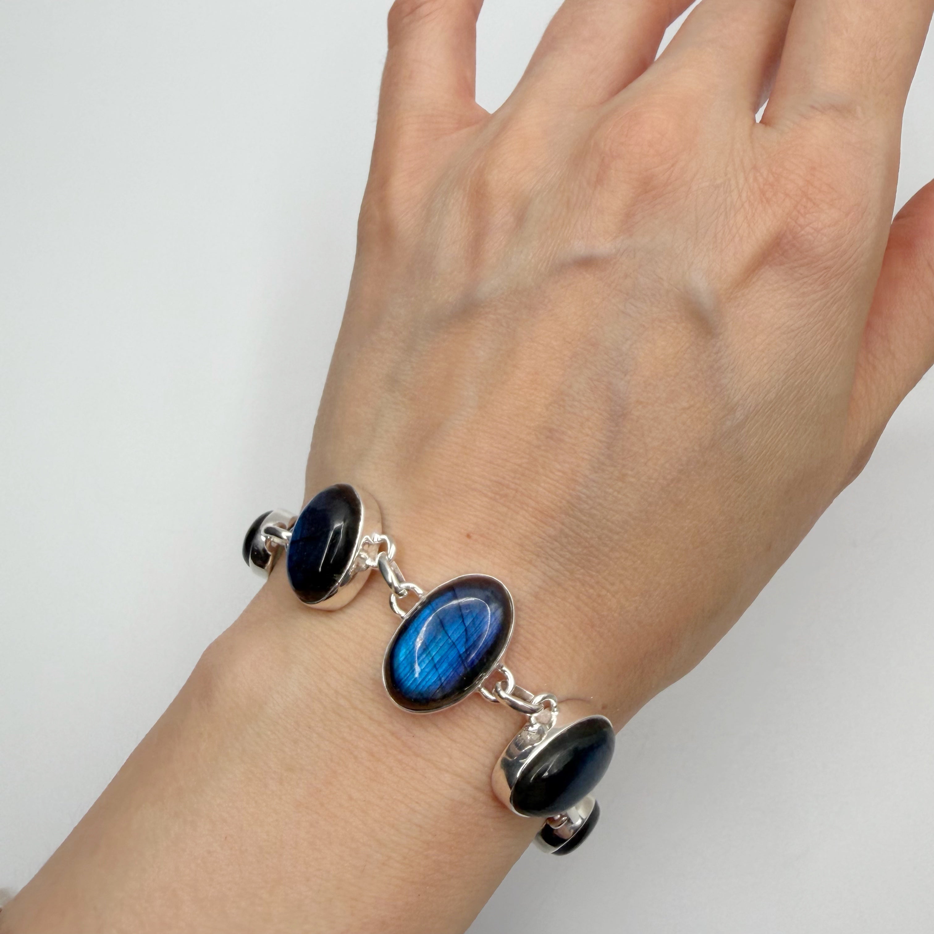 Bracciale Labradorite e Argento 925 - Ovale