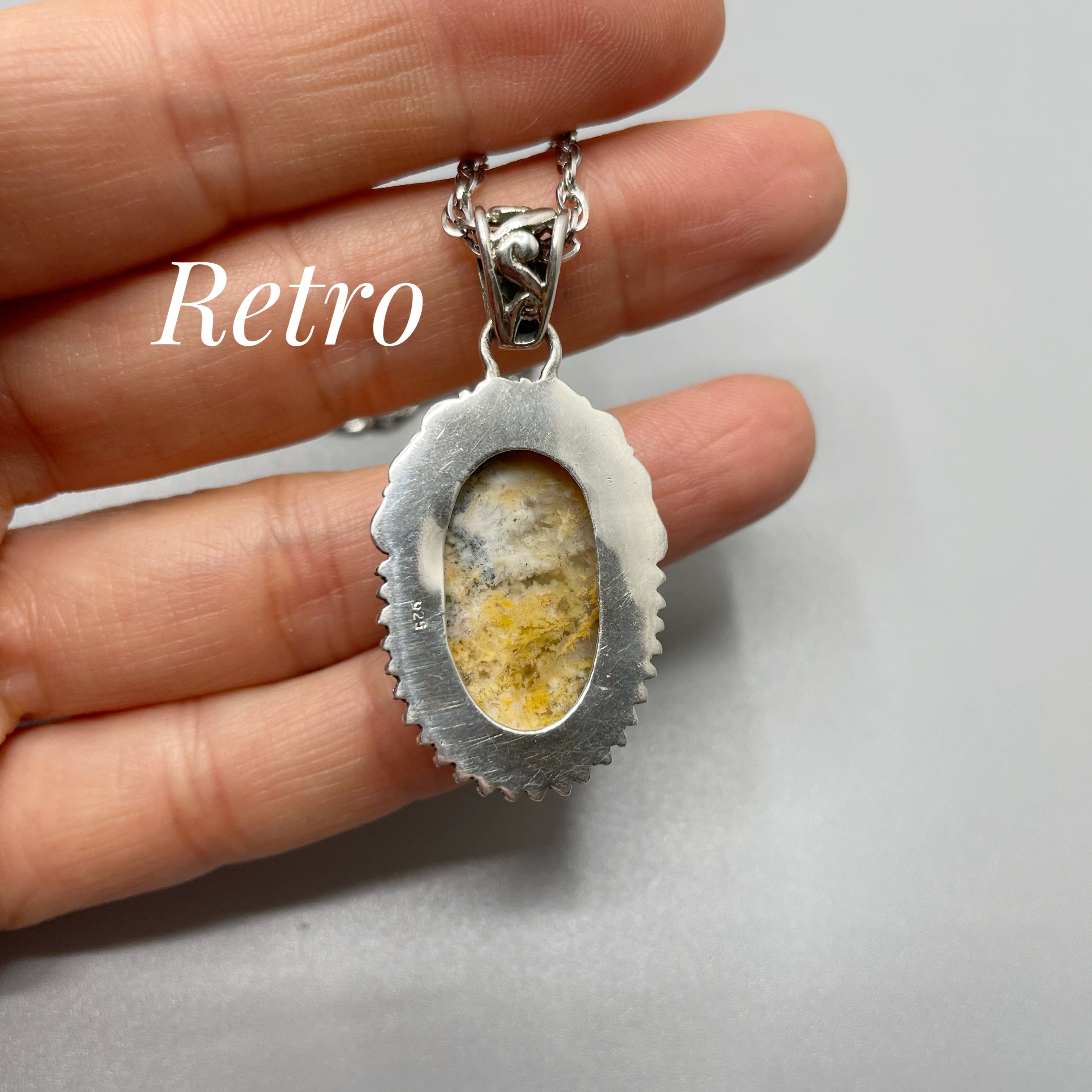 Ciondolo Agata Plume Vintage e Argento 925