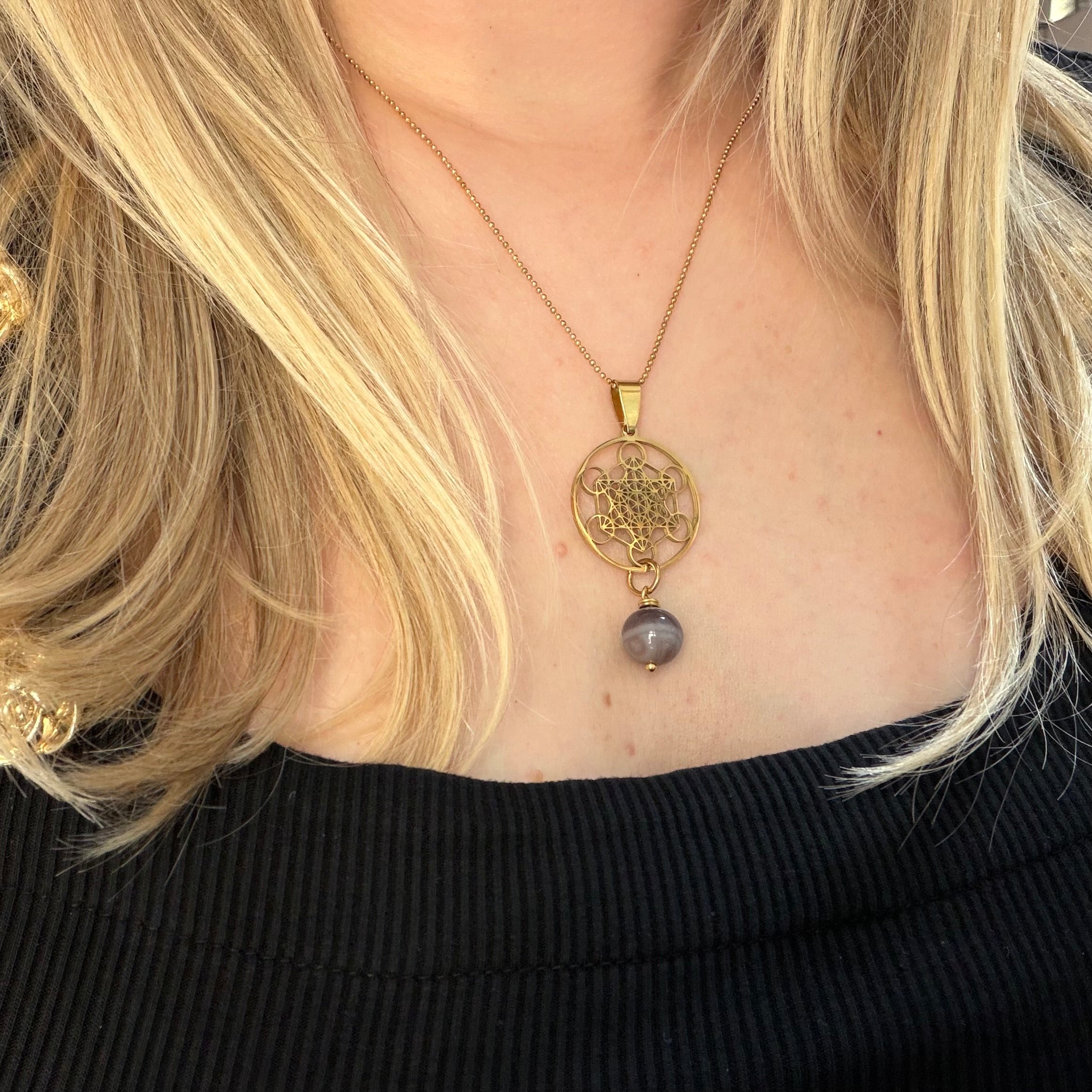 Collana Occhio di Shiva e Cubo di Metatron - GOLD