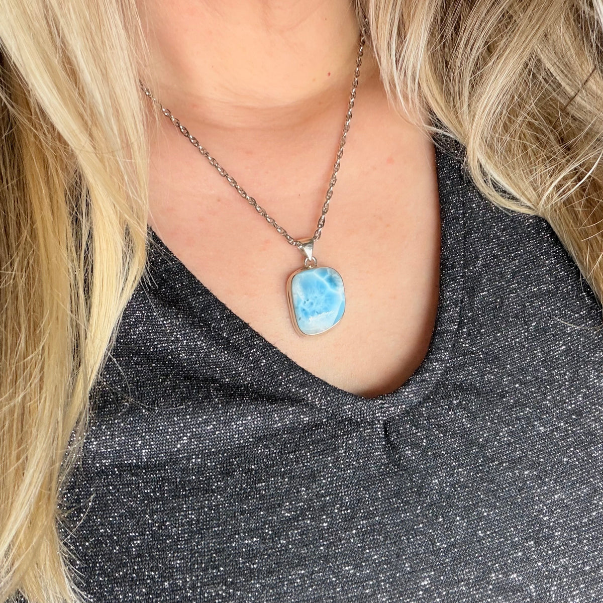 Ciondolo Larimar Argento 925 - Irregolare