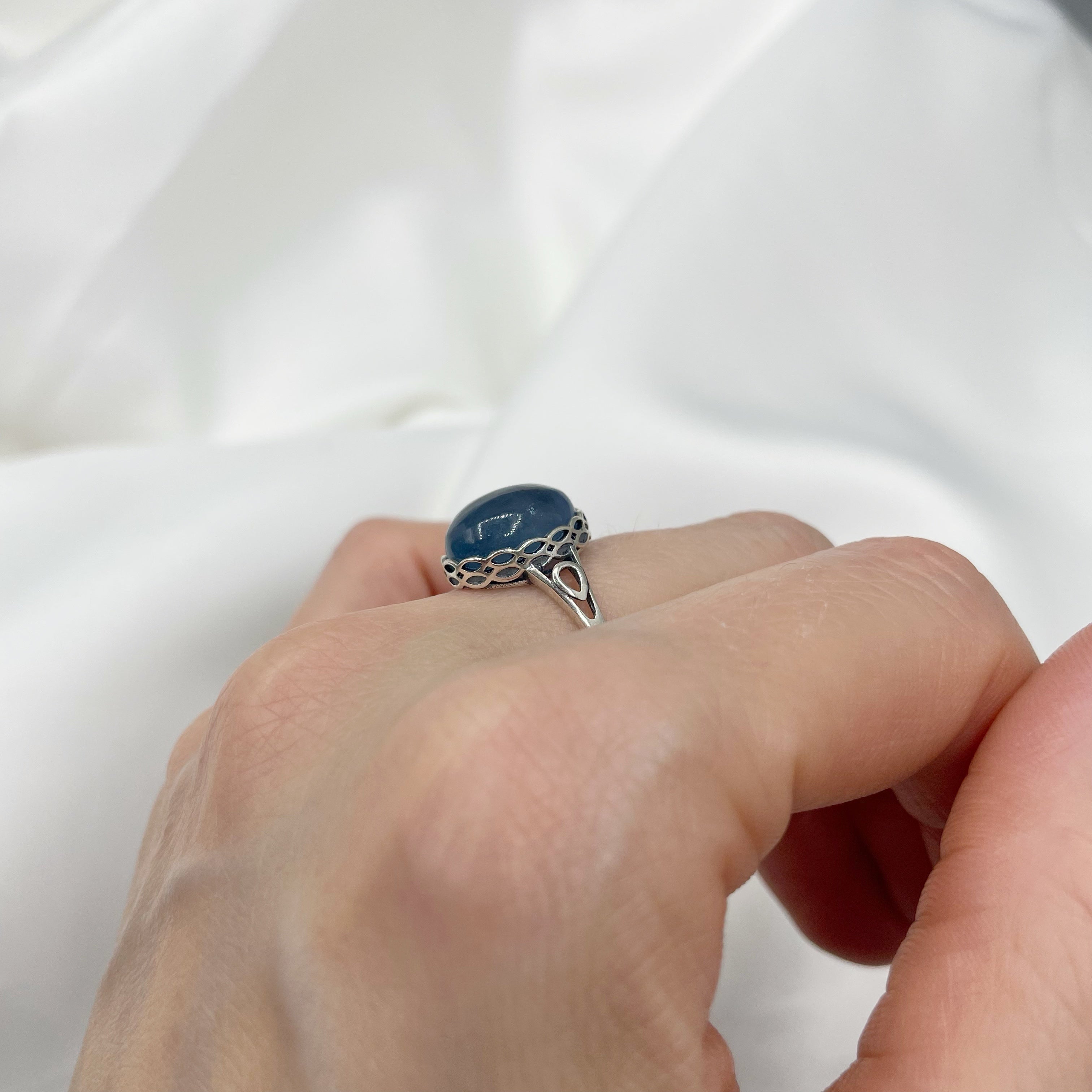 Anello Acquamarina Ovale - Argento 925