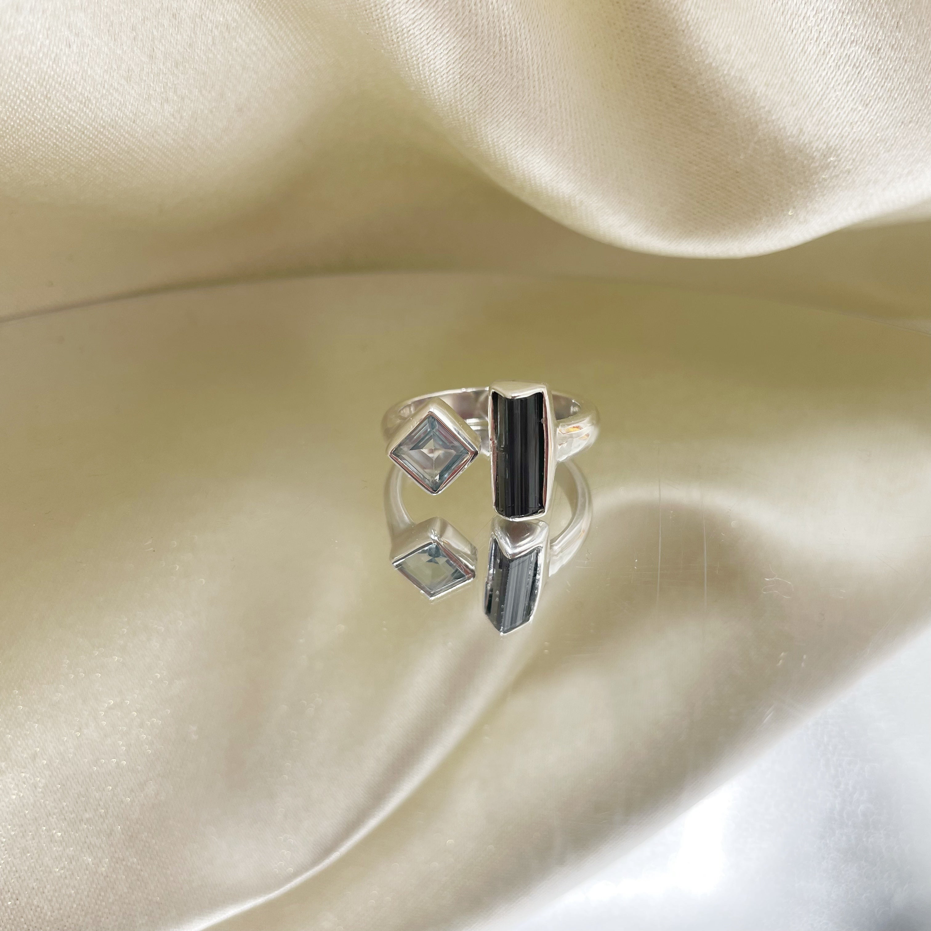 Anello Tormalina e Topazio - Argento 925
